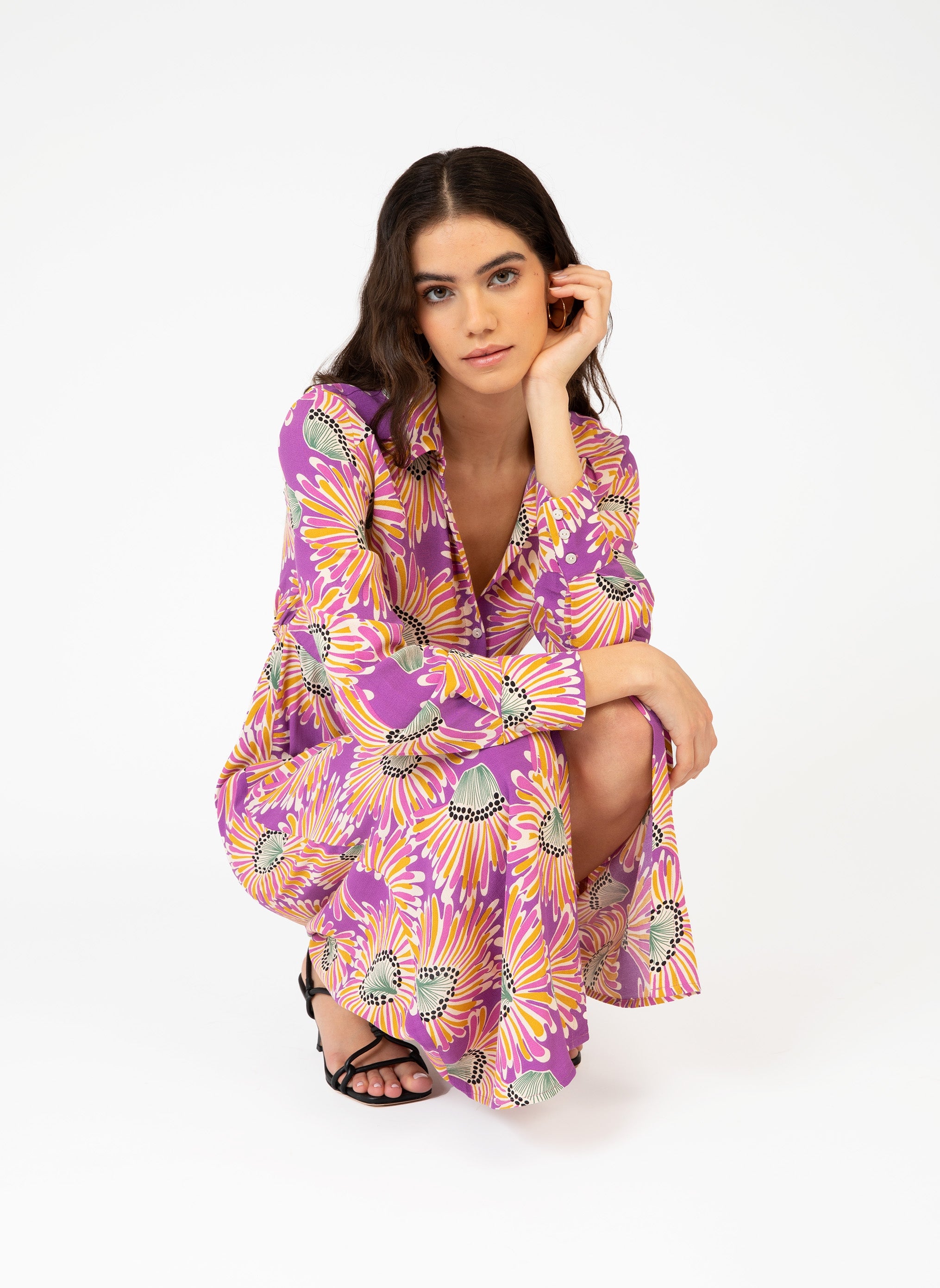 ROBE MIDI MARIBEAU belize violet