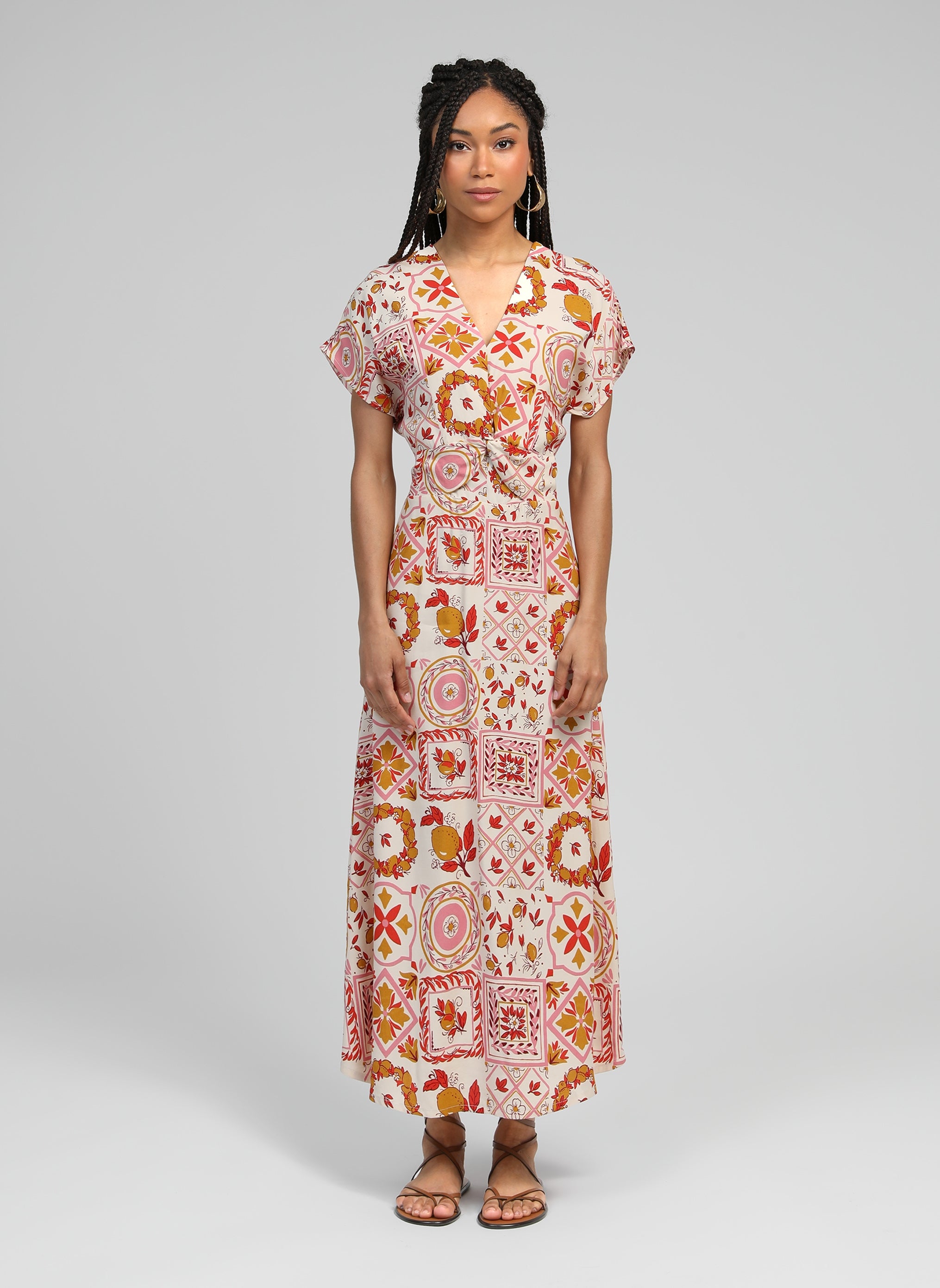 MIDI MATIA rizzo pink dress