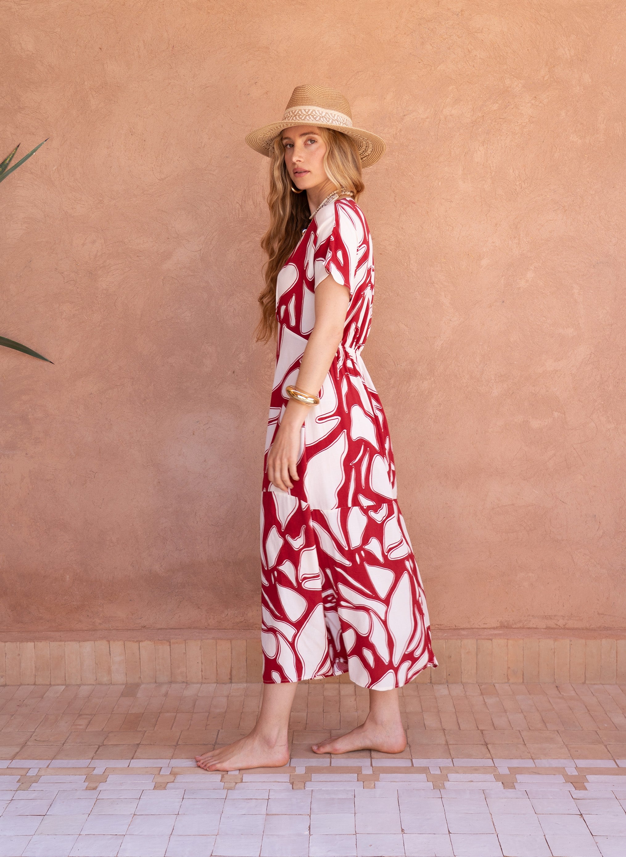 MEKIA cherry flame LONG DRESS