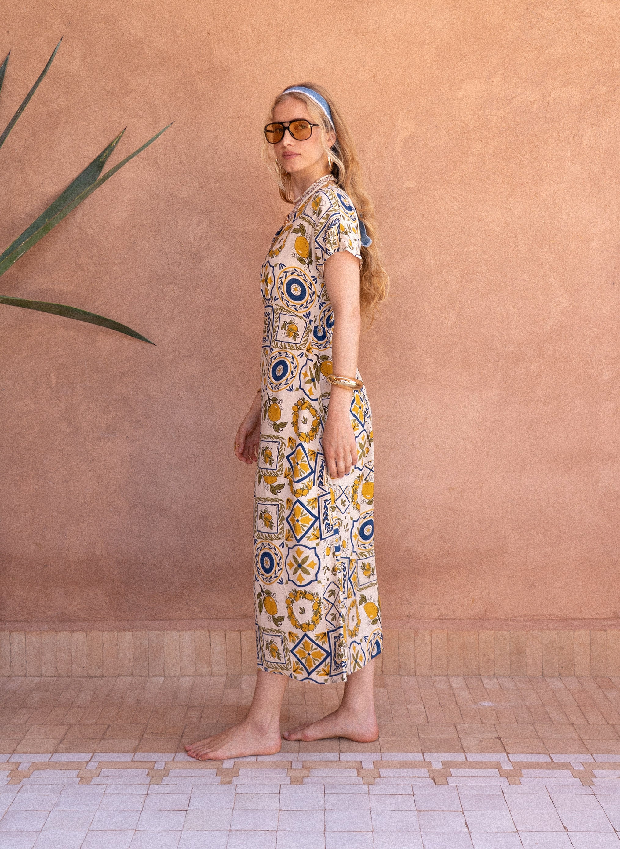 MEKIA LONG DRESS blue rizzo