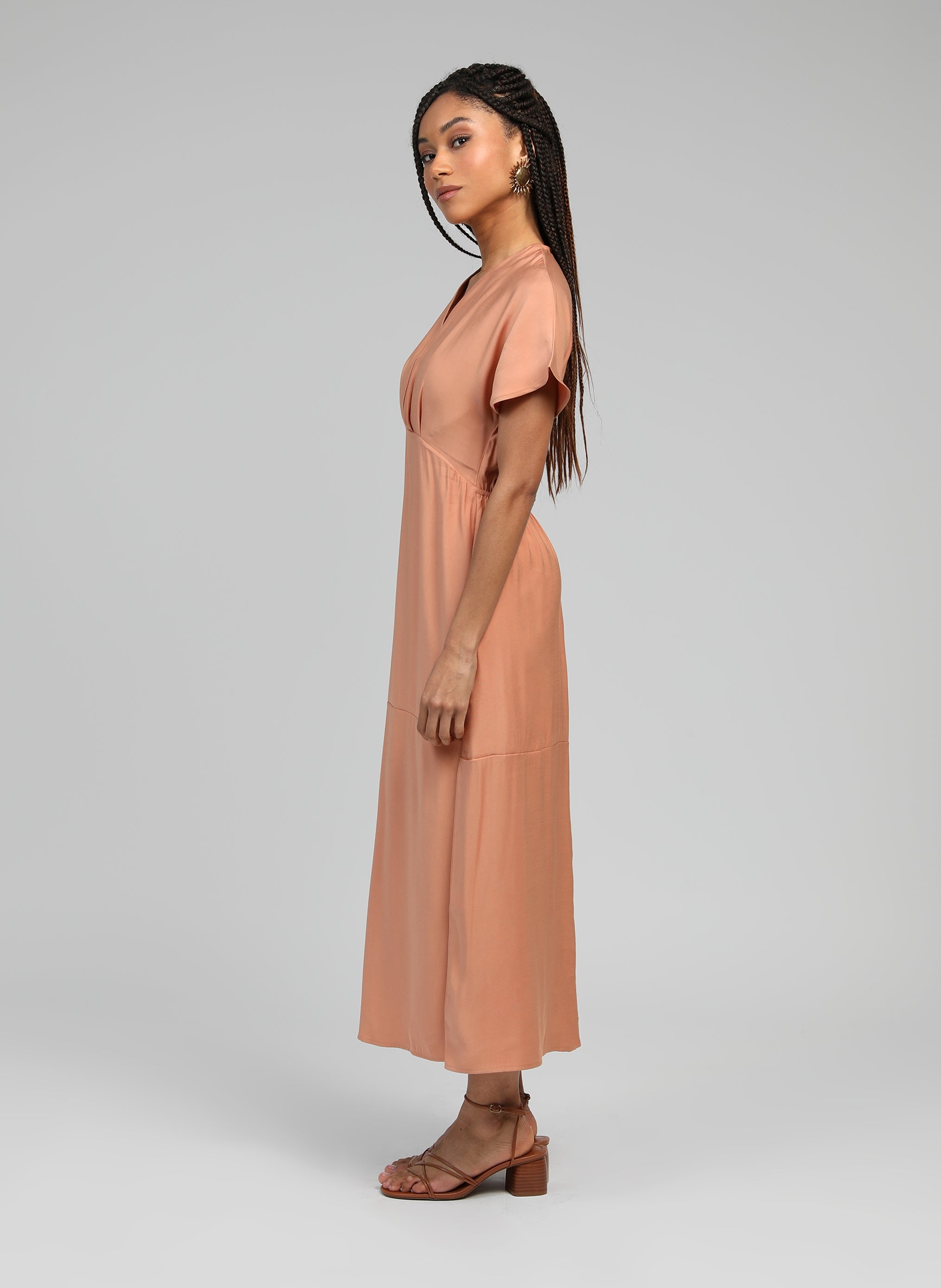 MEKIANA MIDI DRESS terracotta