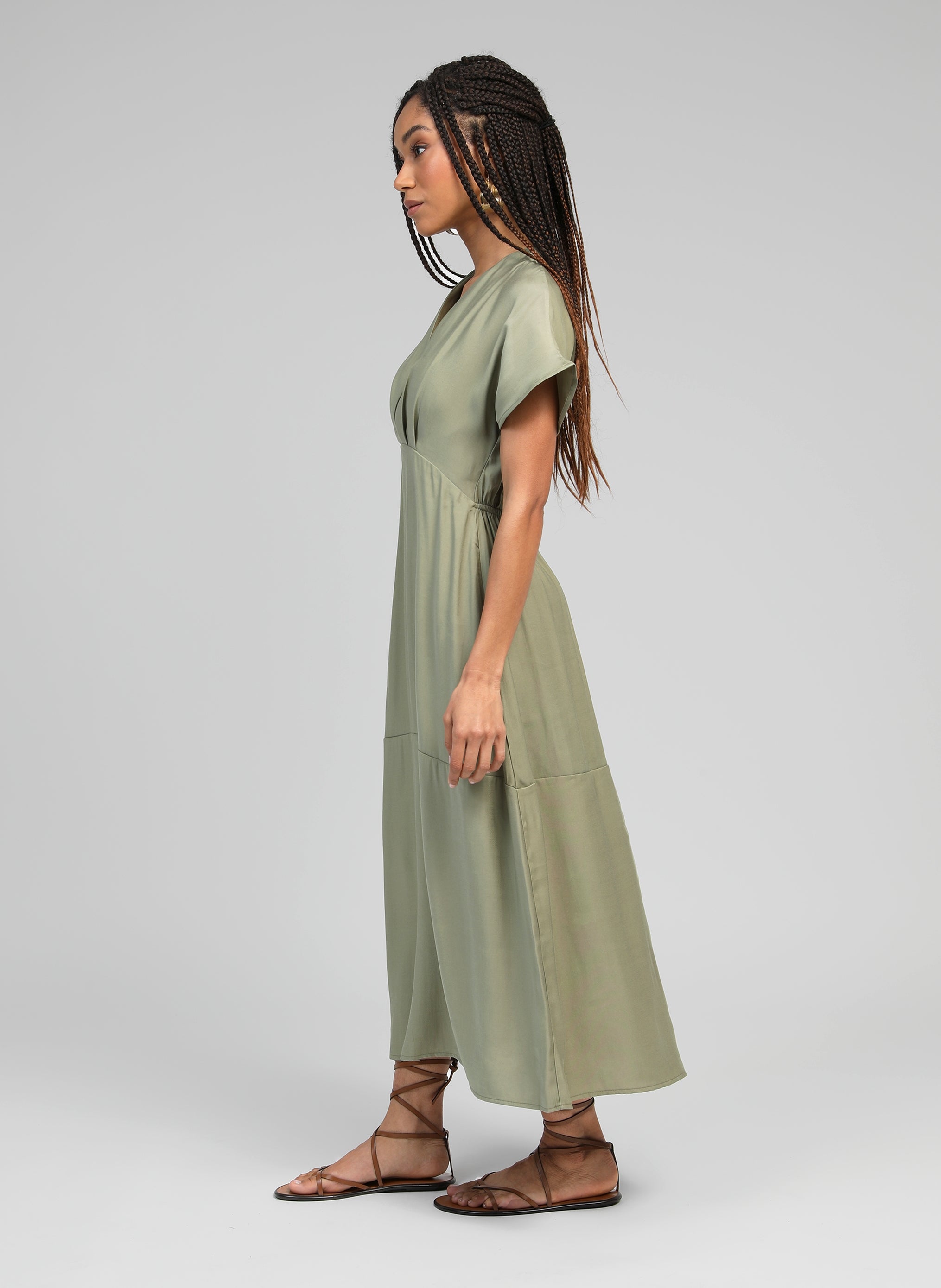 ROBE MIDI MEKIANA militaire