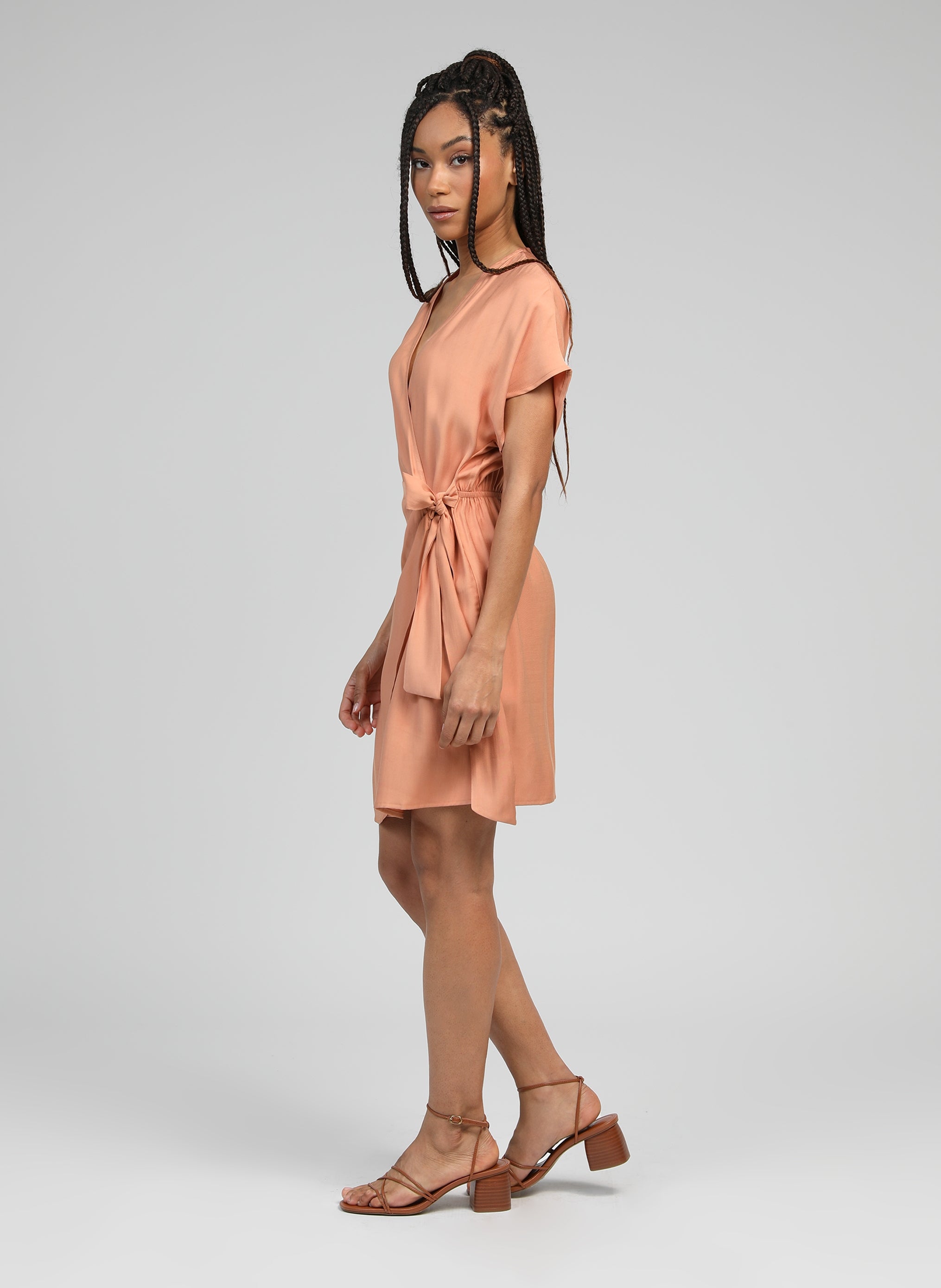 MELANA SHORT DRESS terracotta