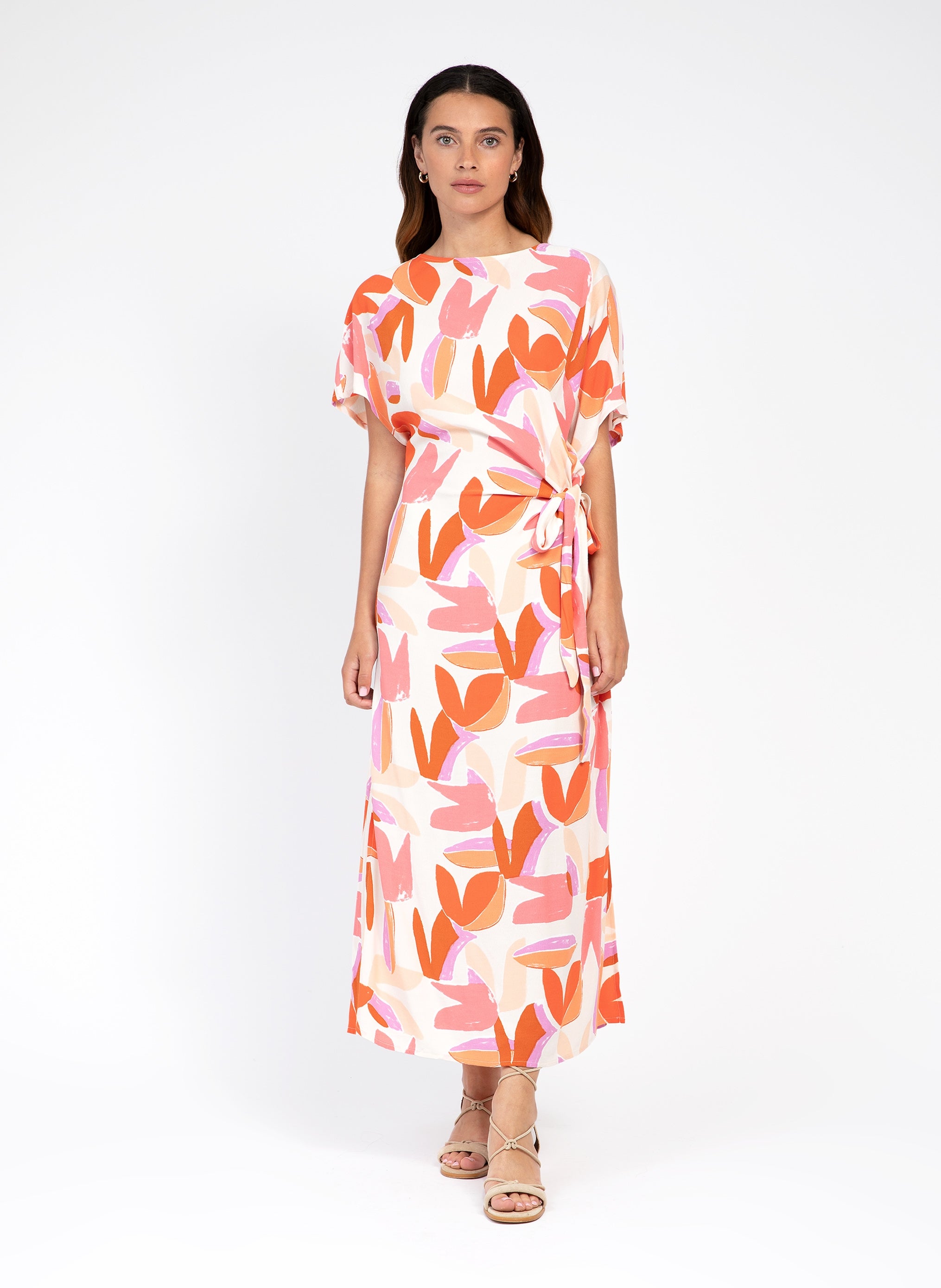 MELOTY barty pink MIDI DRESS