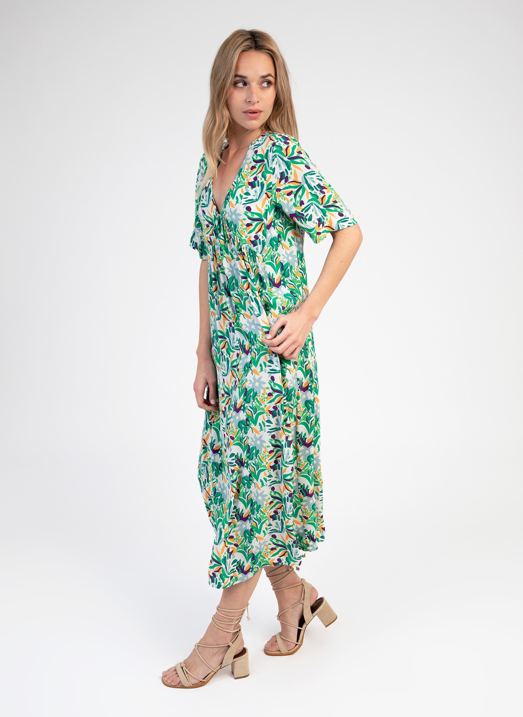 MIKAELA MIDI DRESS blizzard ecru