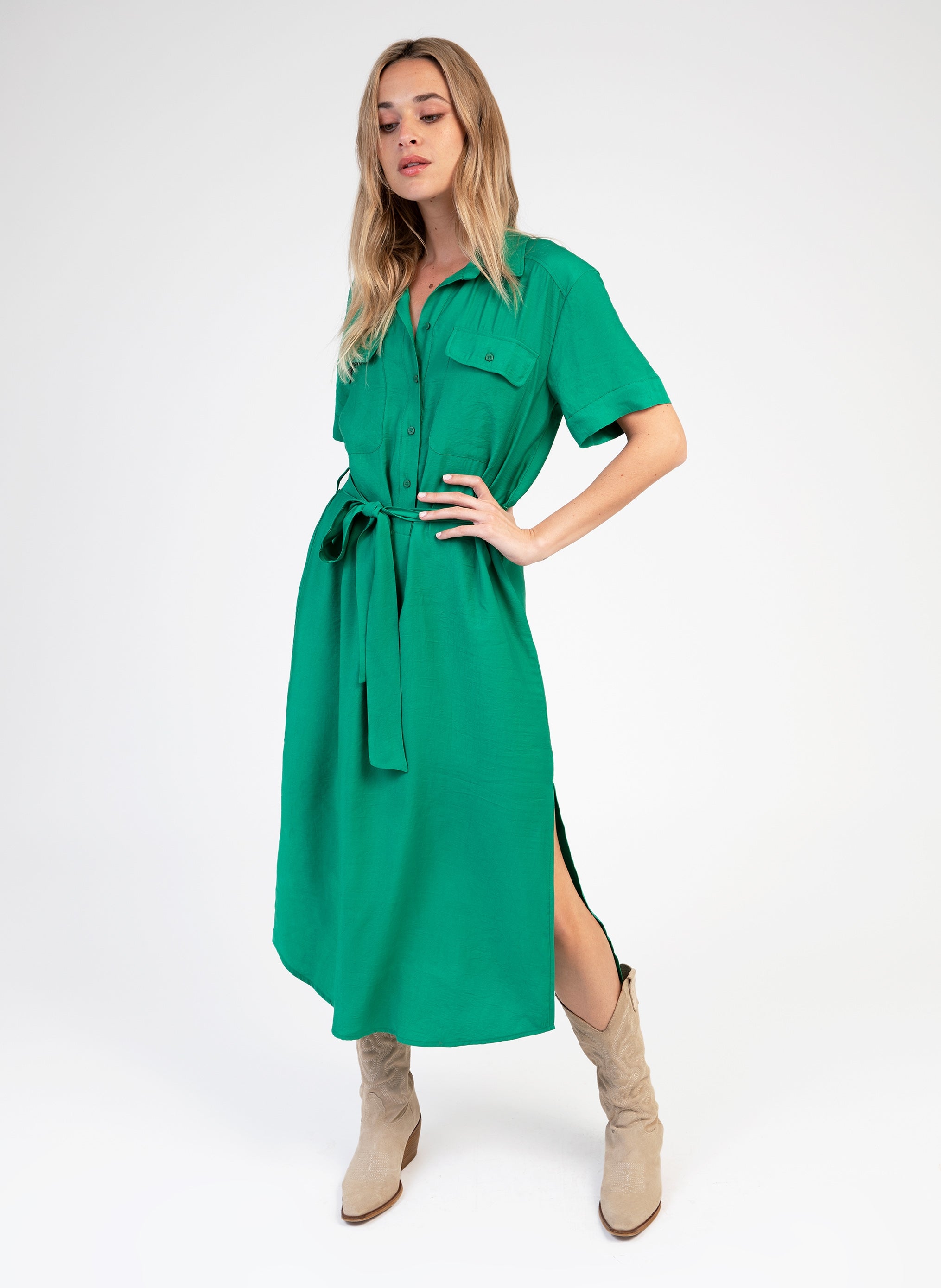 ROBE MIDI MILIE vert