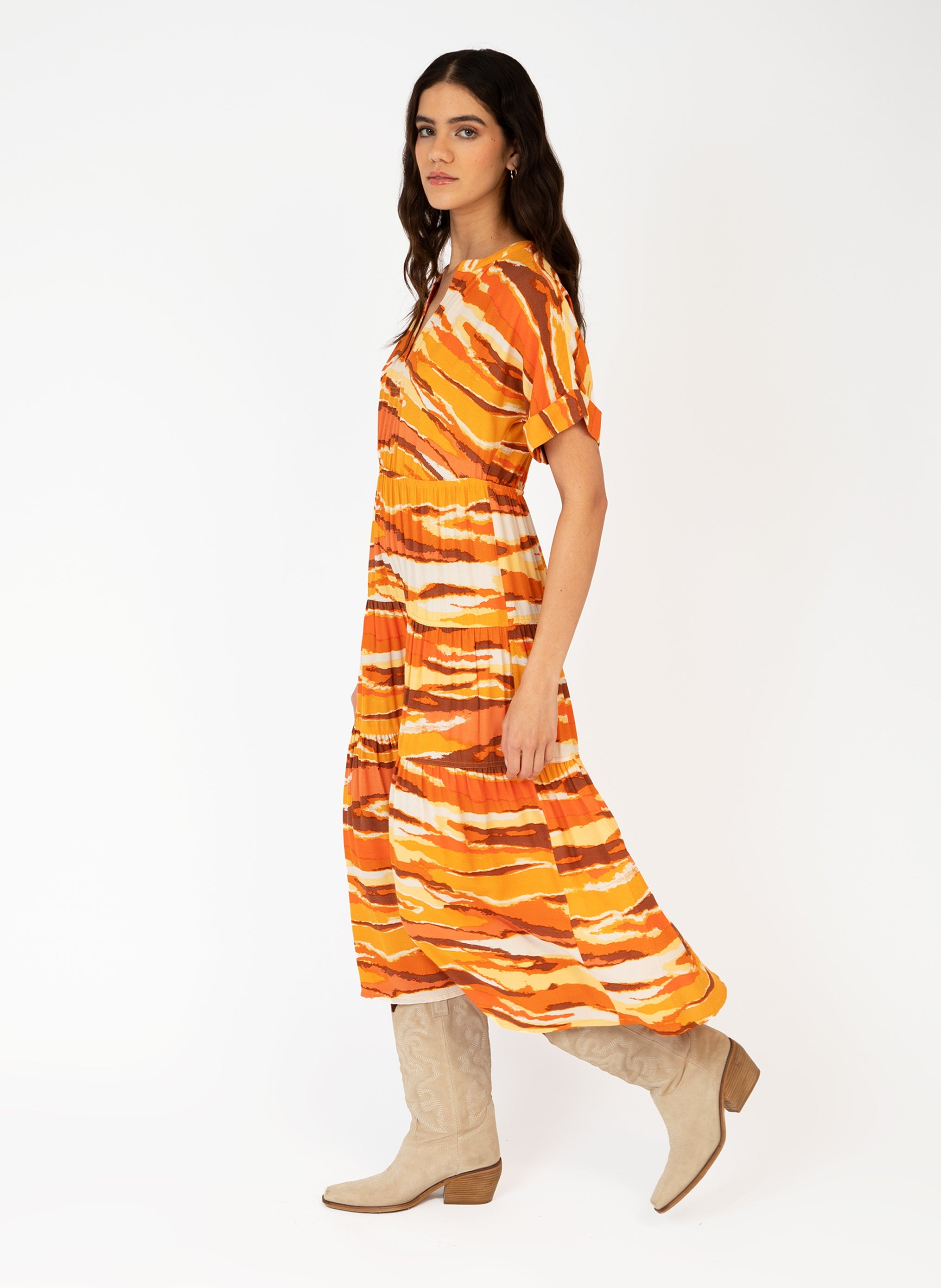 MOTY MIDI DRESS tessa caramel