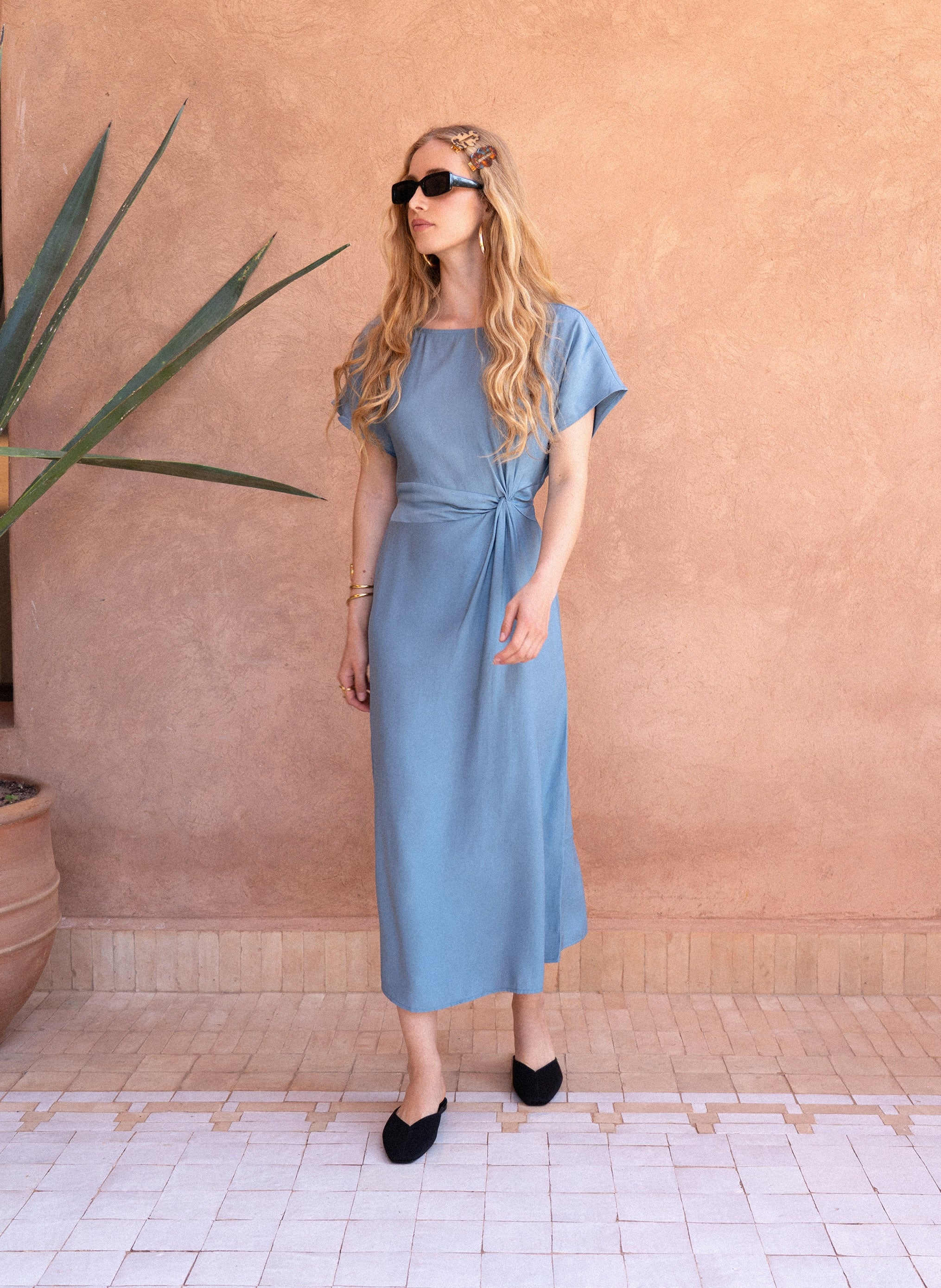 ROBE MIDI MOUNDY ciel