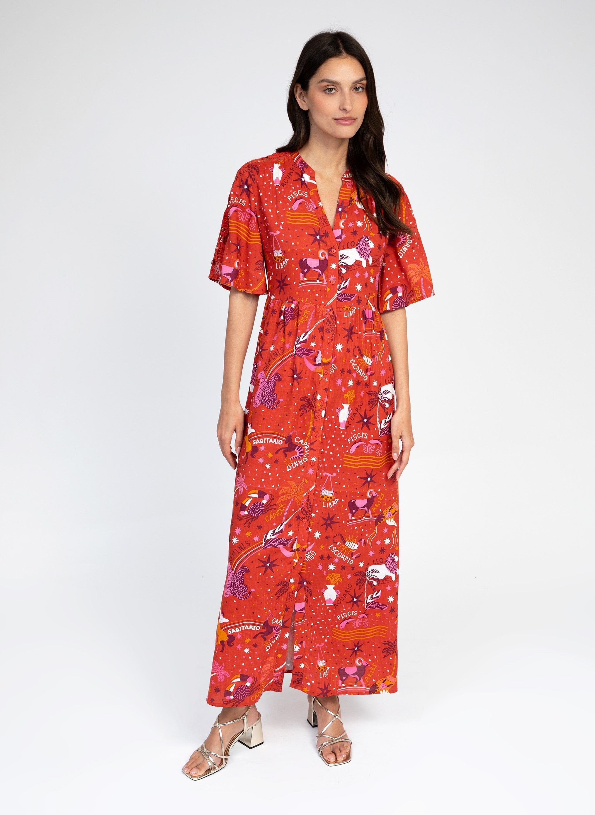 ODEMY circus LONG DRESS red