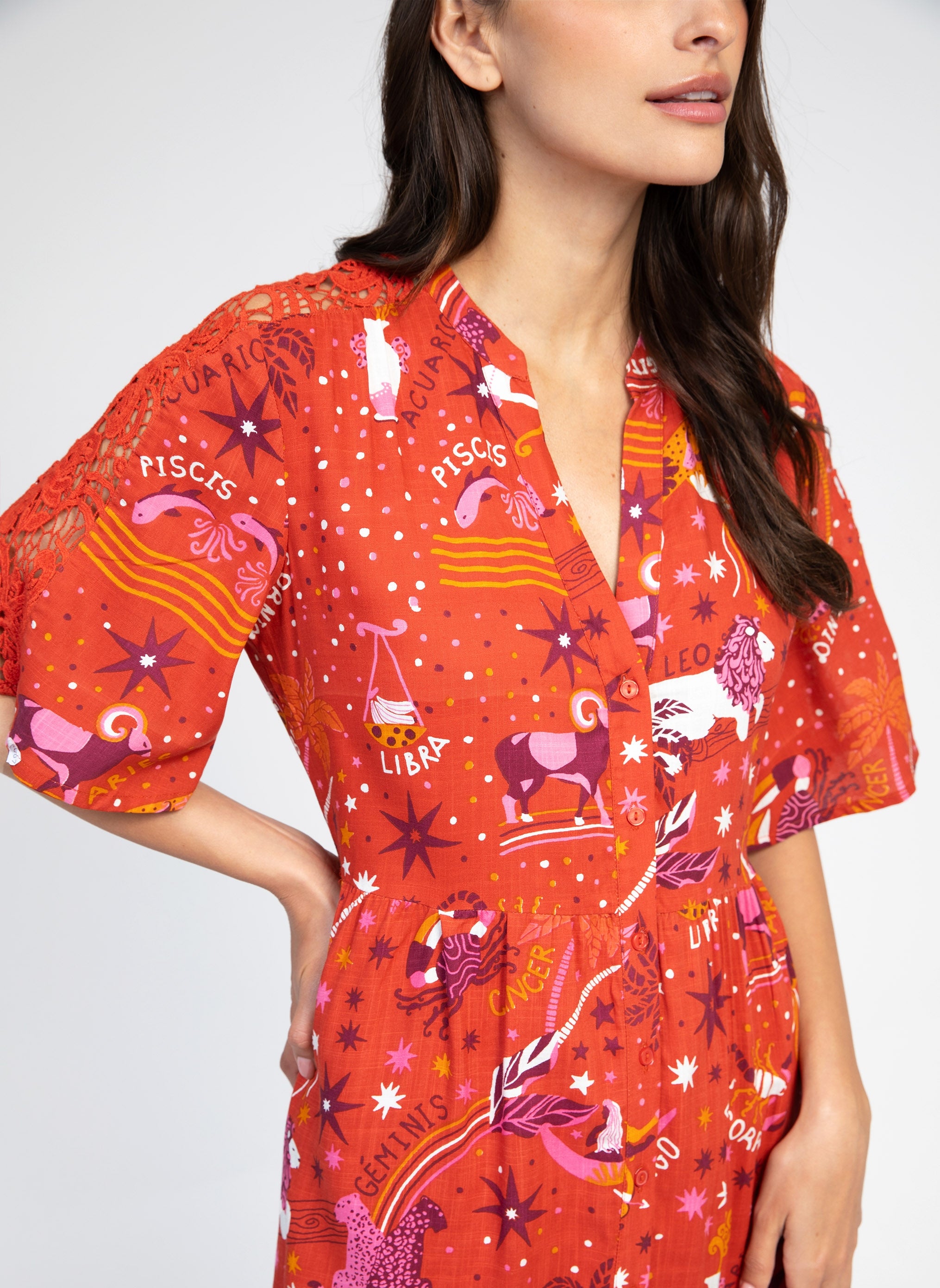 ODEMY circus LONG DRESS red