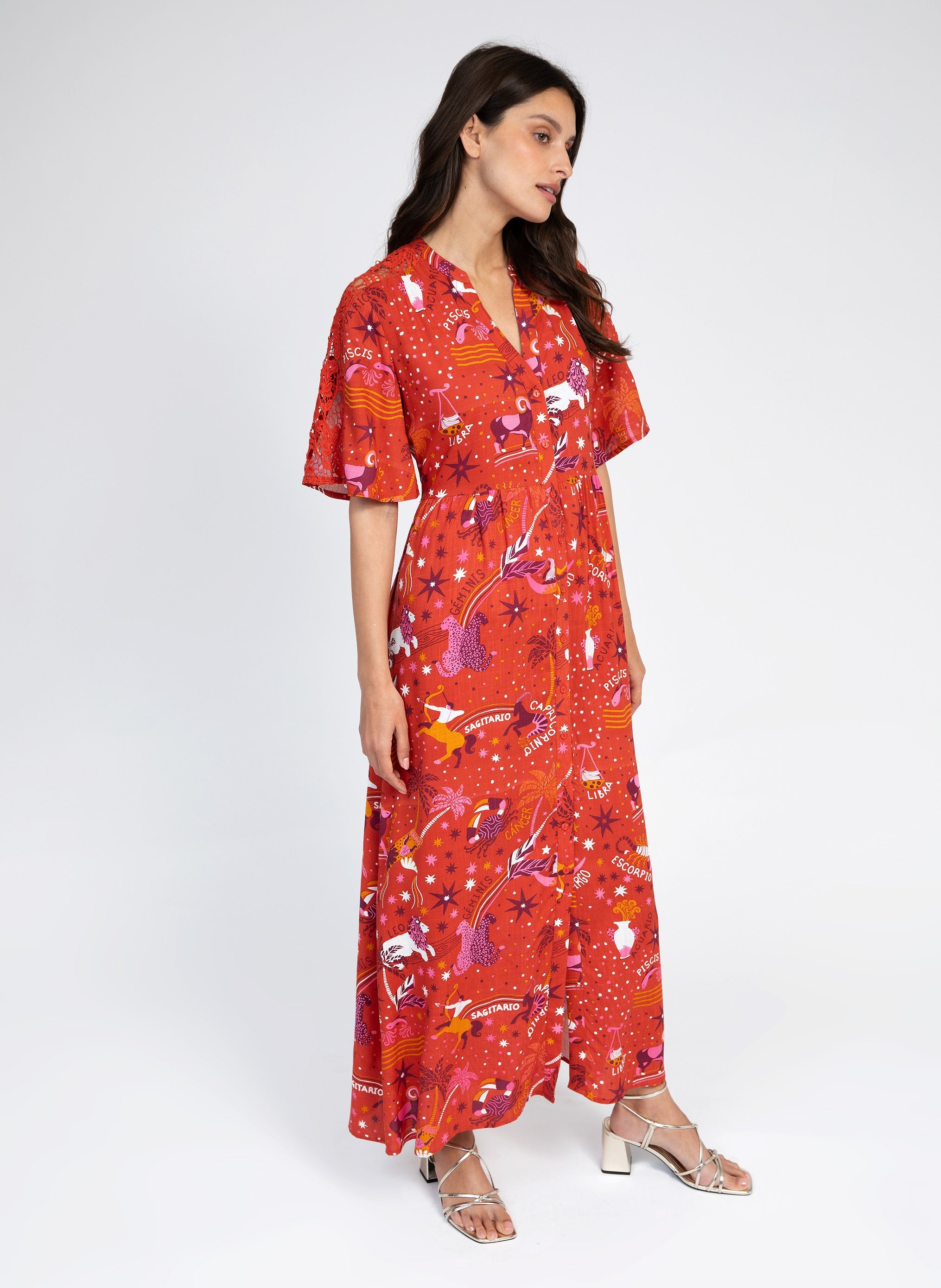 ODEMY circus LONG DRESS red
