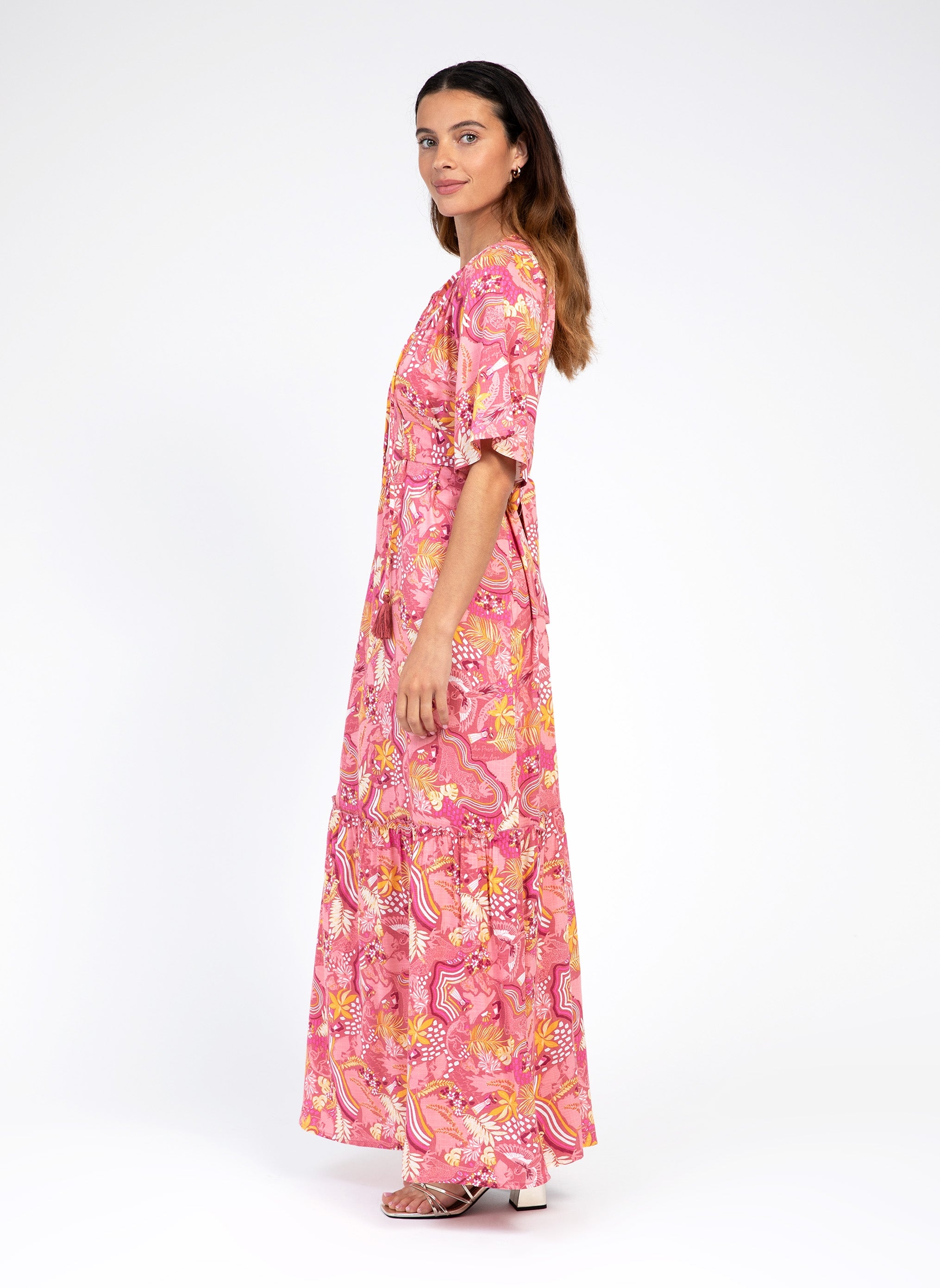 LONG DRESS ODIAS bolivia raspberry