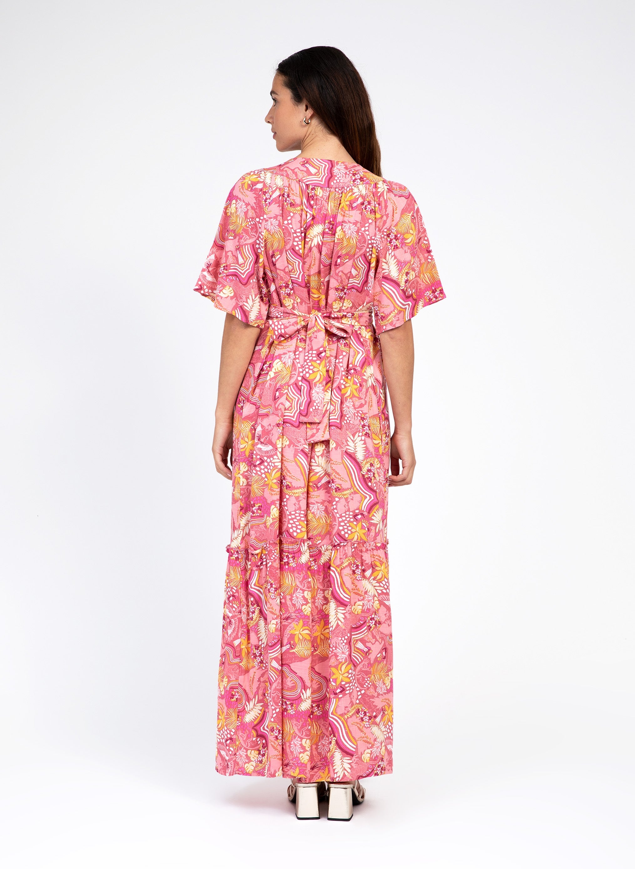 LONG DRESS ODIAS bolivia raspberry