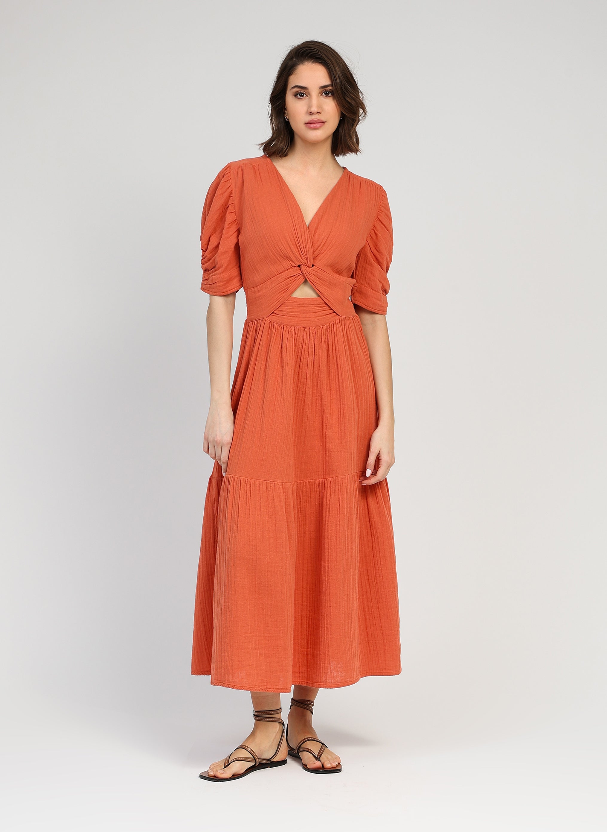 ROBE MIDI ODOUMA terracotta