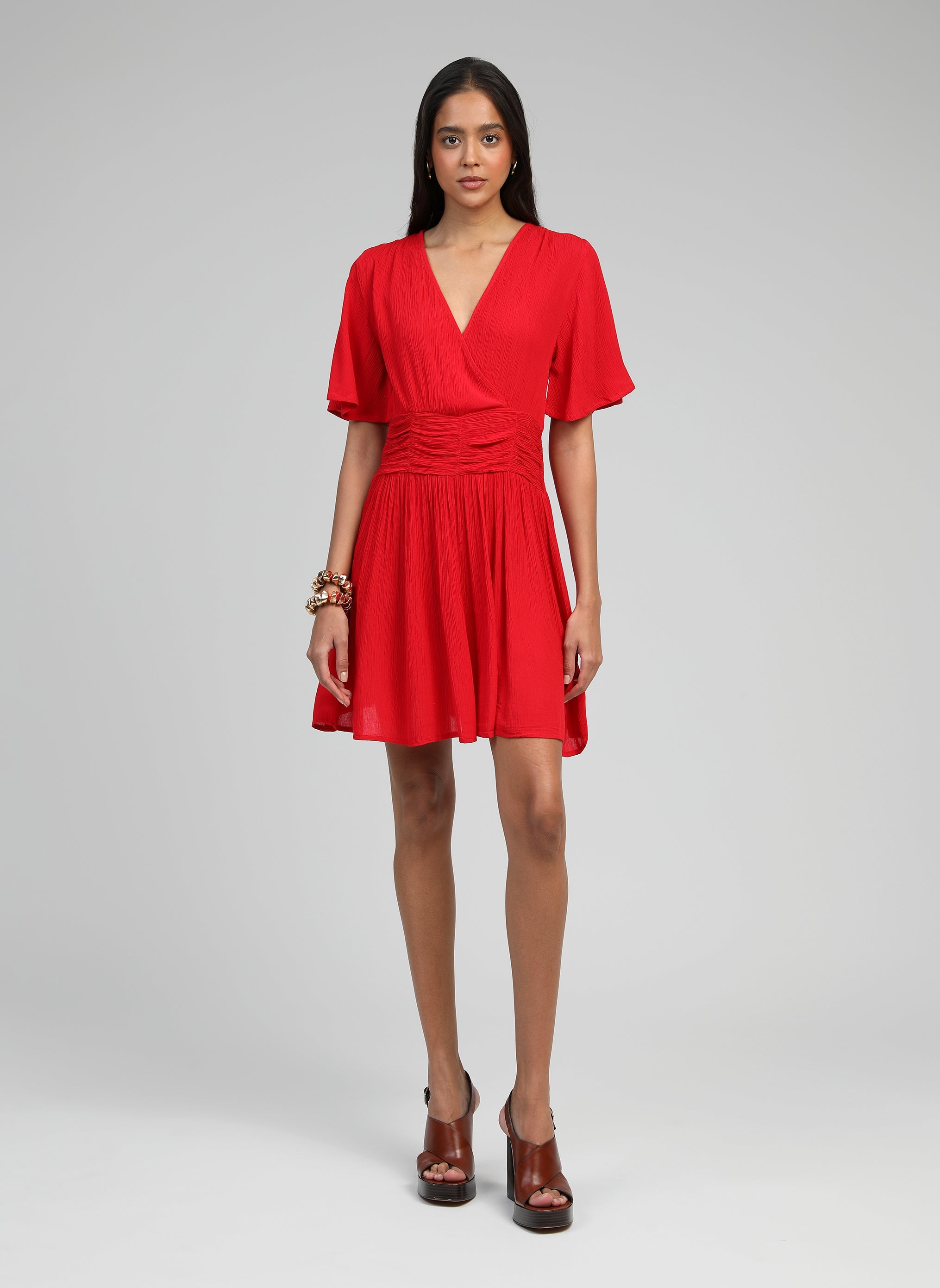 OFLAMY SHORT DRESS red