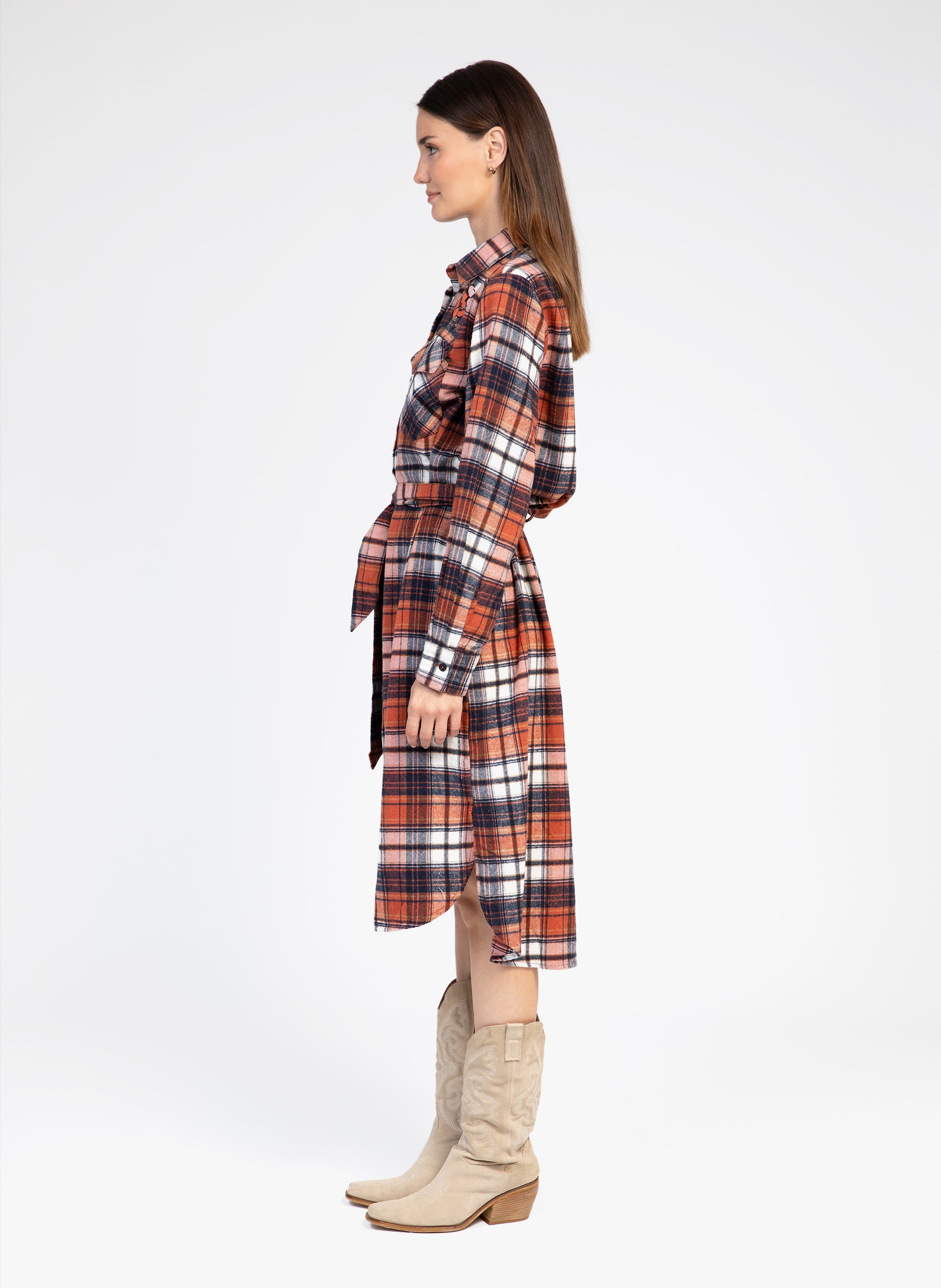 coral OKSANE LONG DRESS