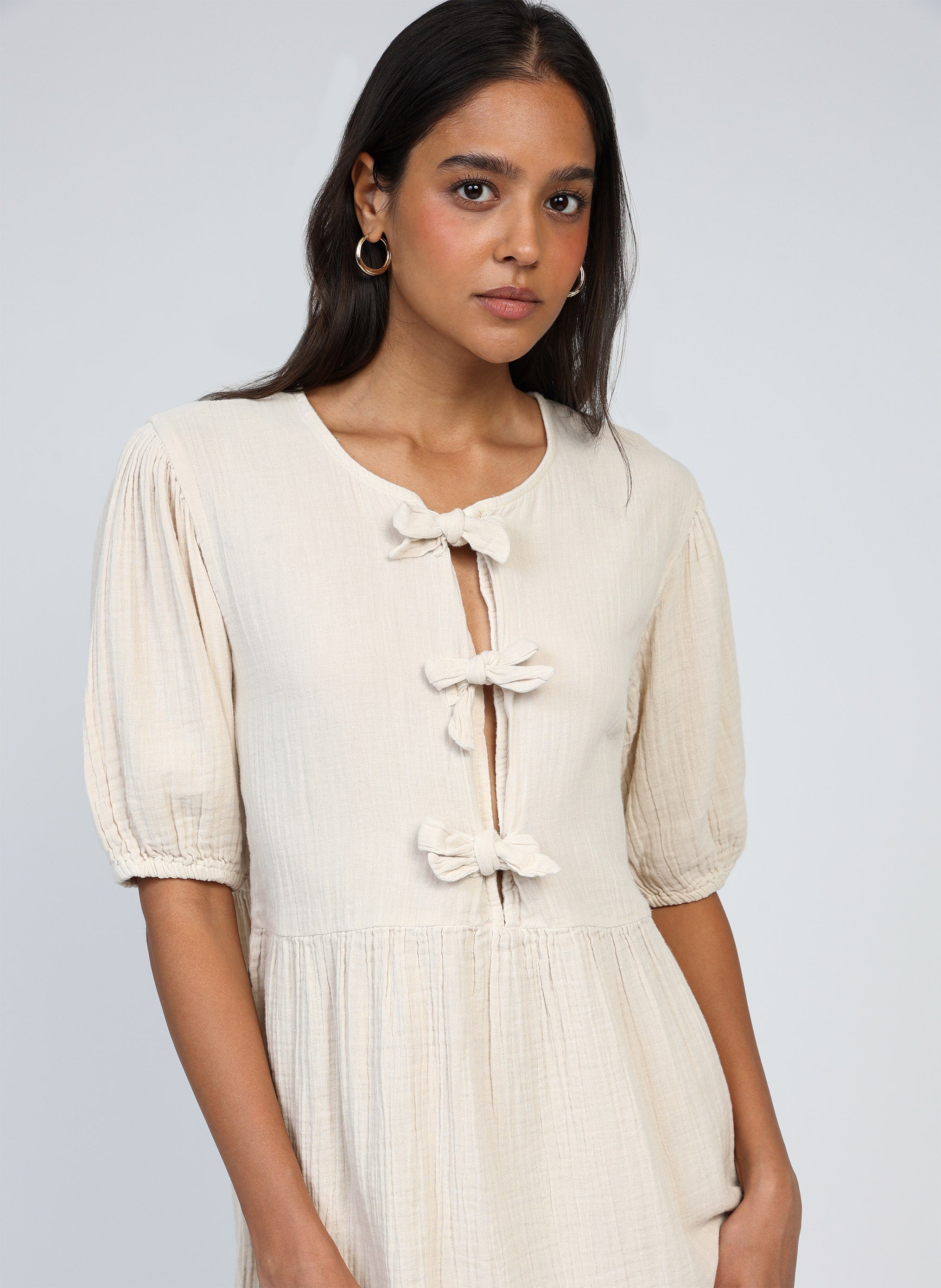 OLEONIA vanilla SHORT DRESS