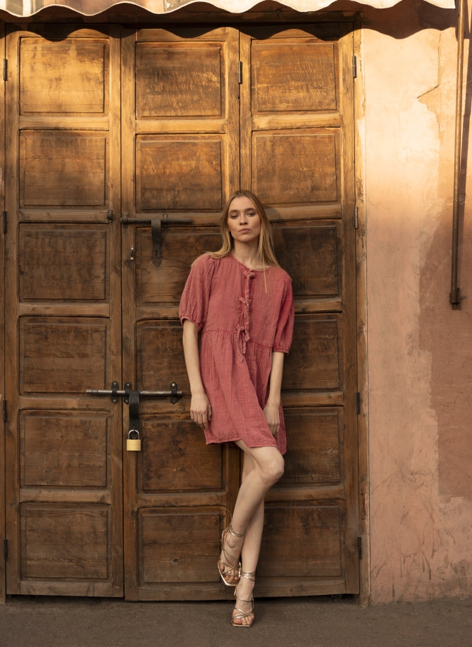 ROBE COURTE OLEONIA rose