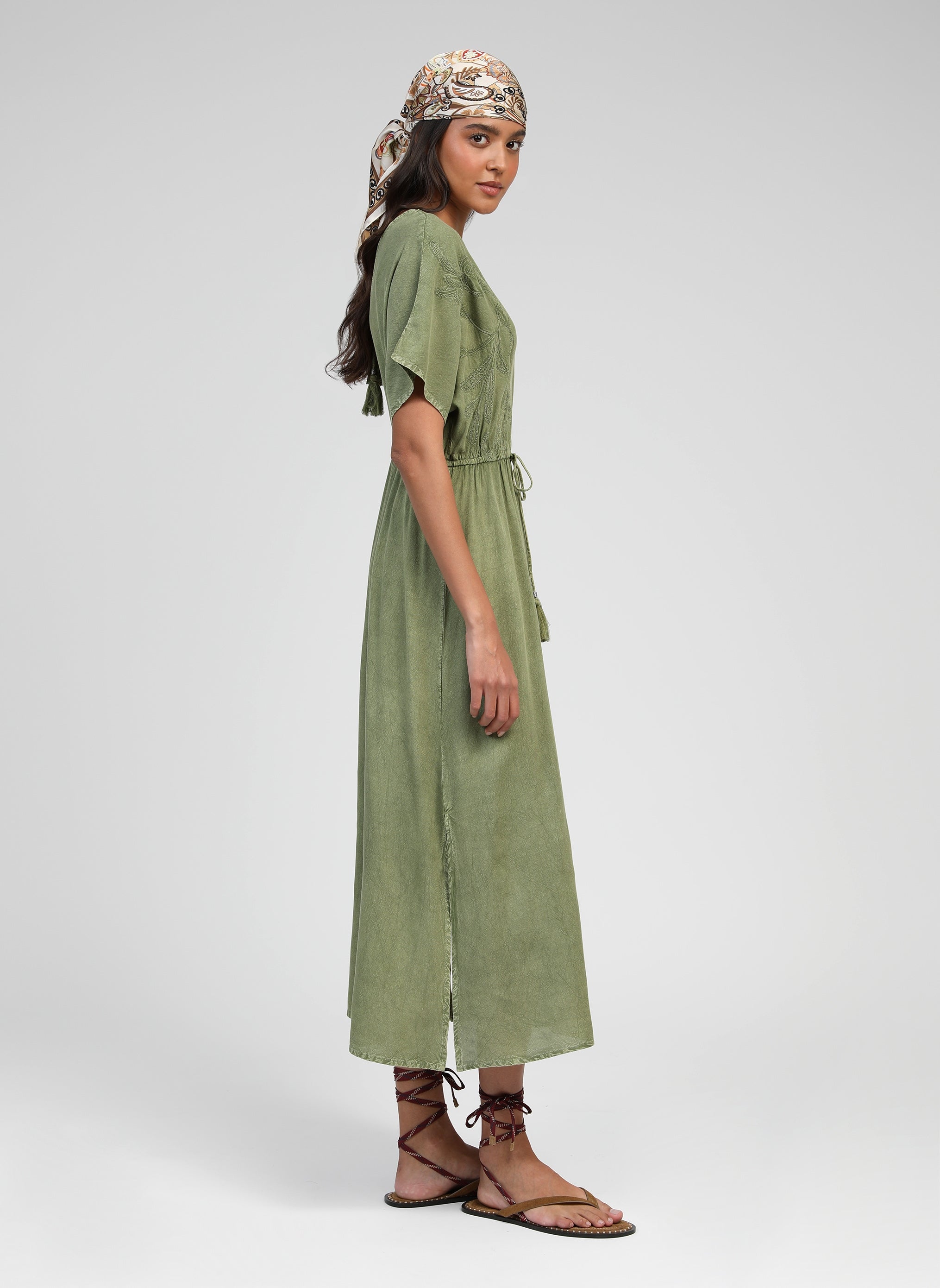 OMALYNA MIDI DRESS khaki