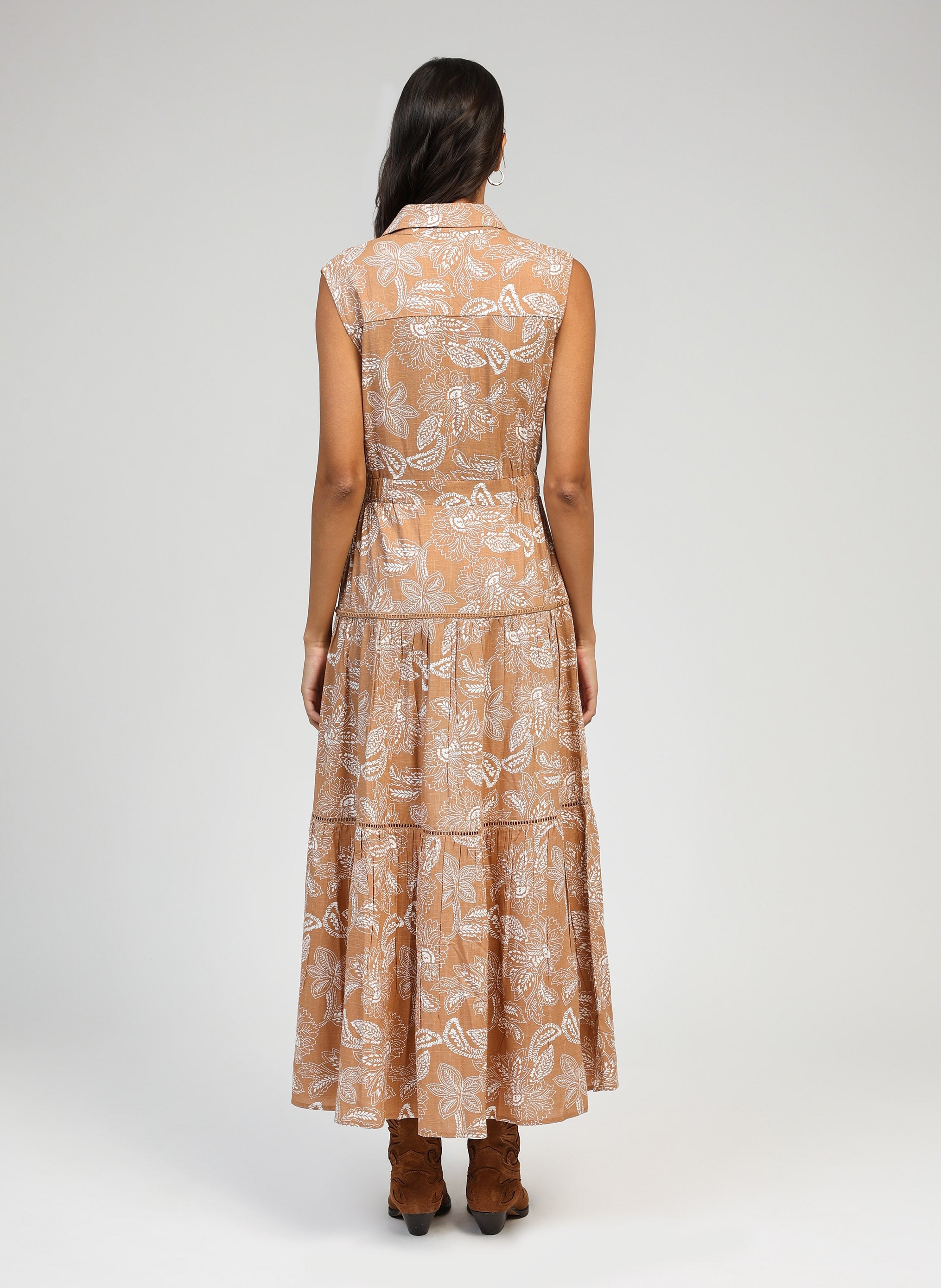 LONG DRESS OPAVIA beige passionflower
