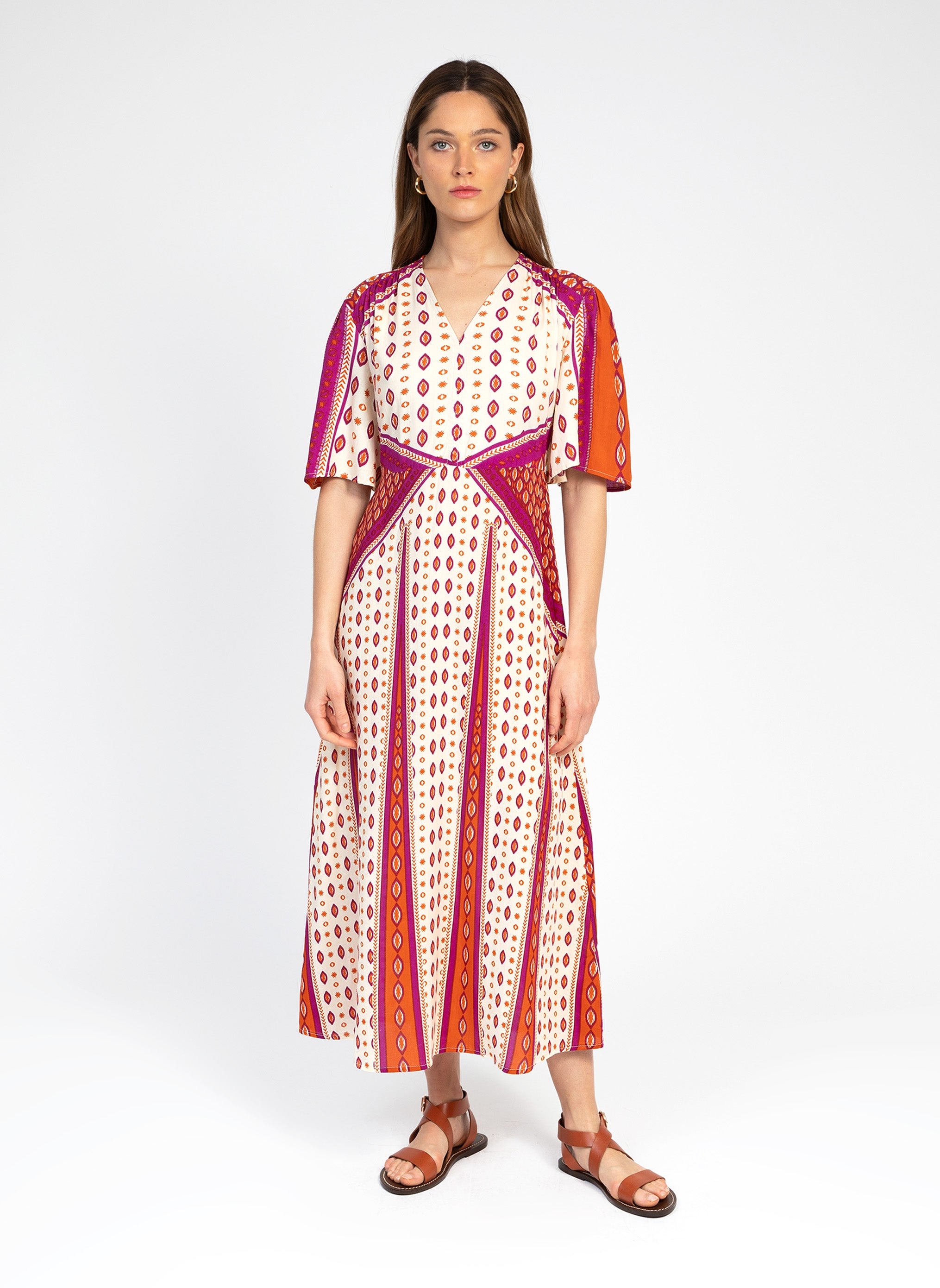 OREN MIDI DRESS orange