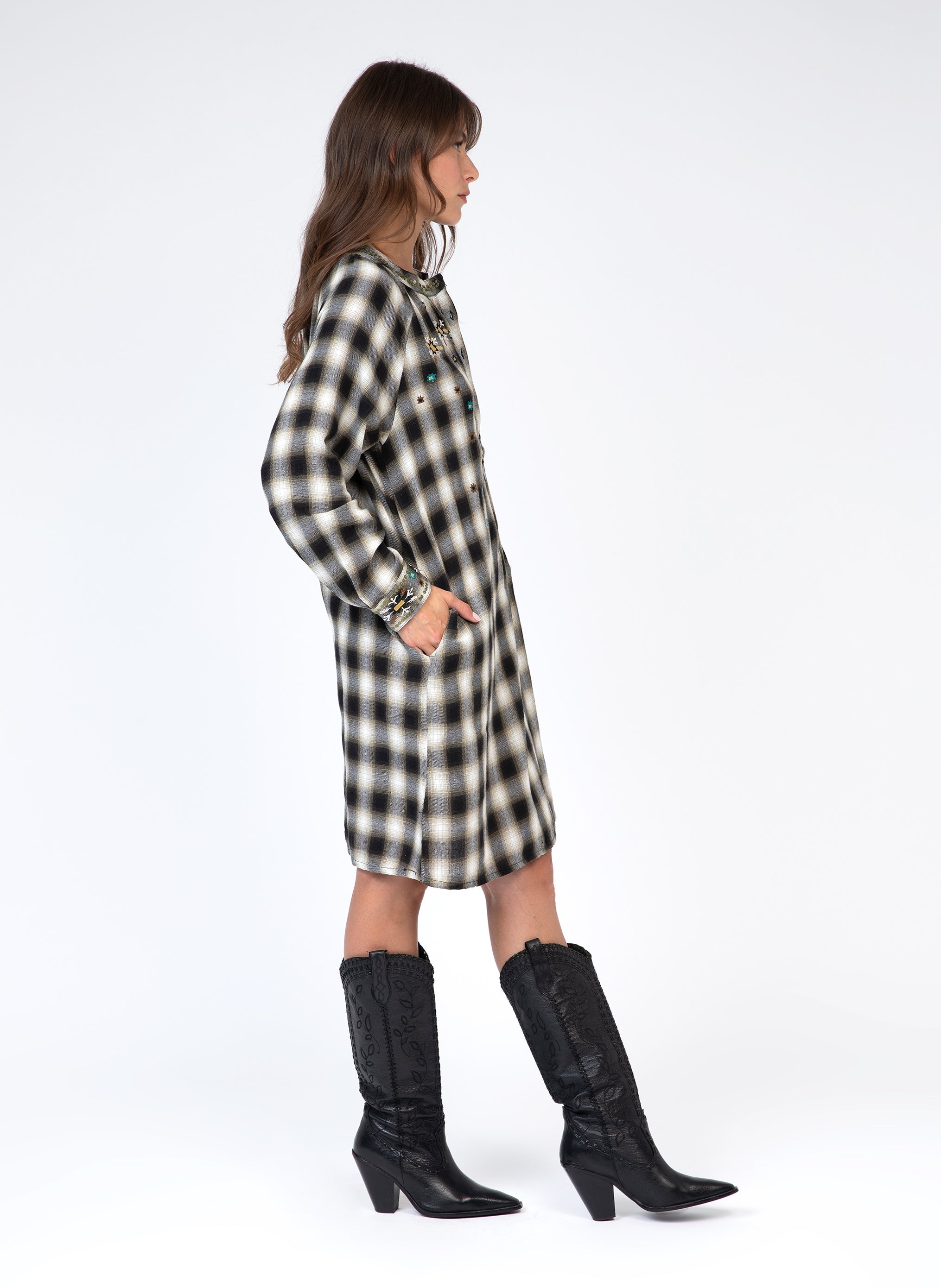 ORNELLO vestido midi negro