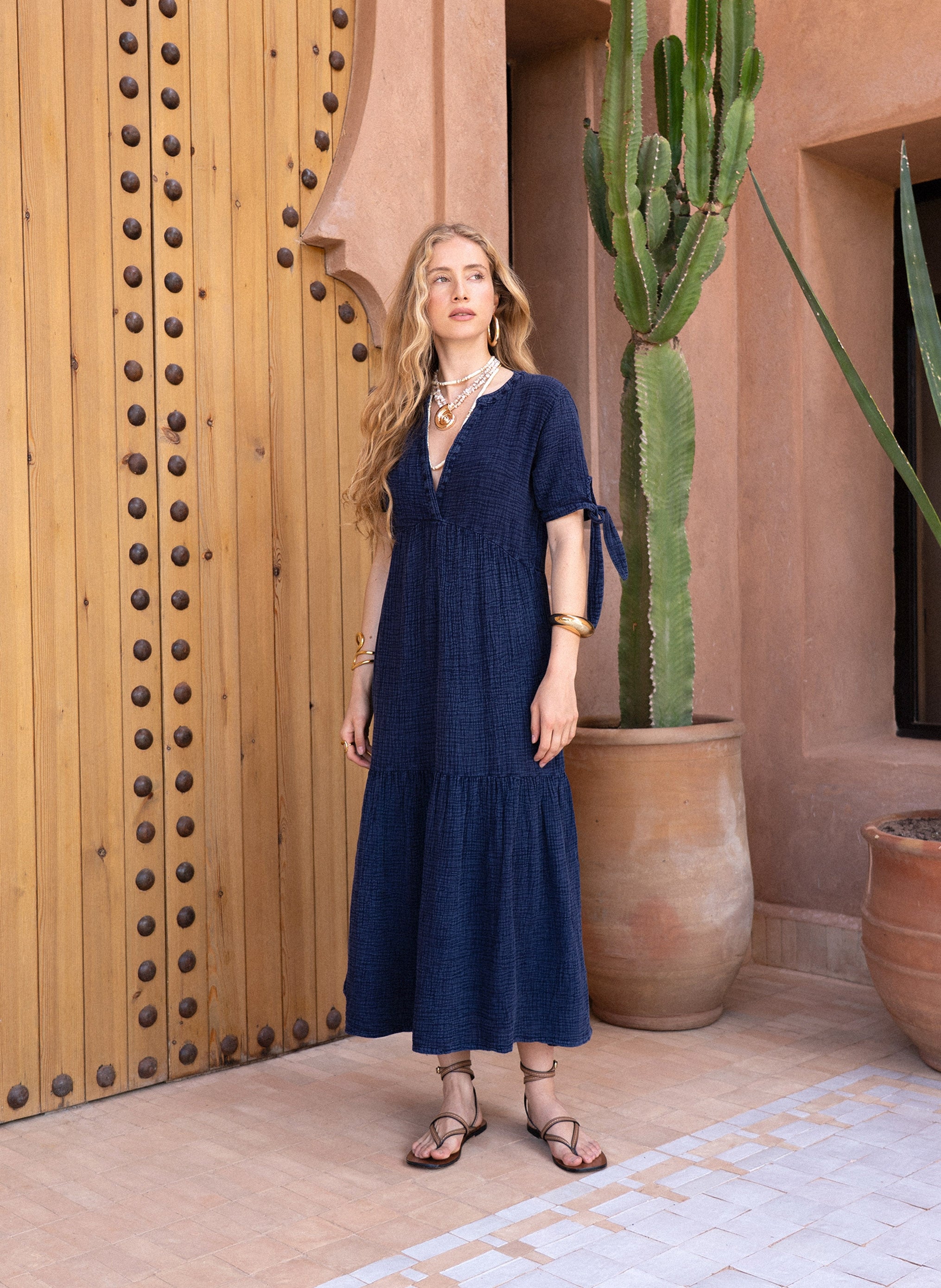 OSAMDOU LONG DRESS indigo