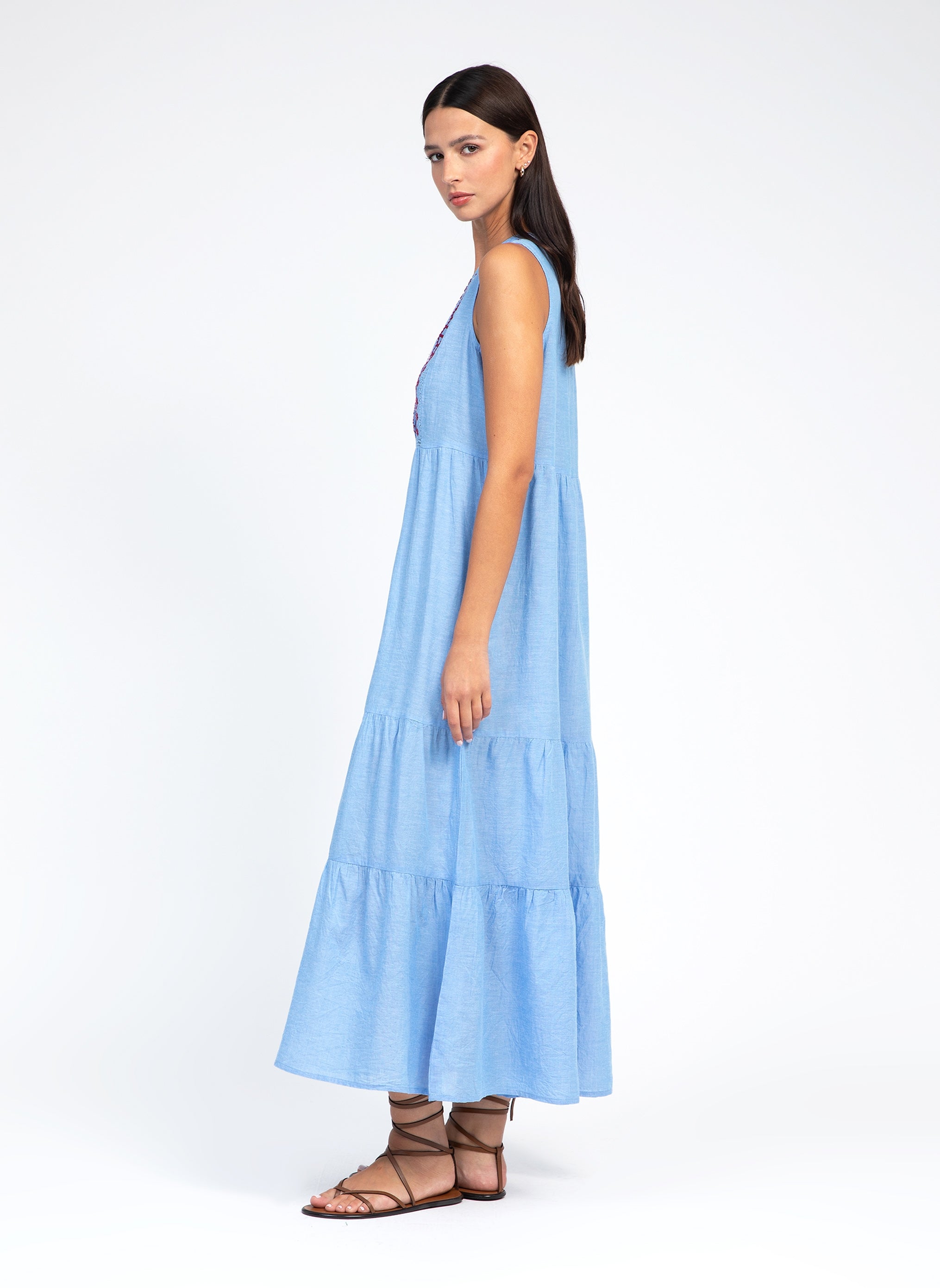 ROBE LONGUE OSKARY bleu