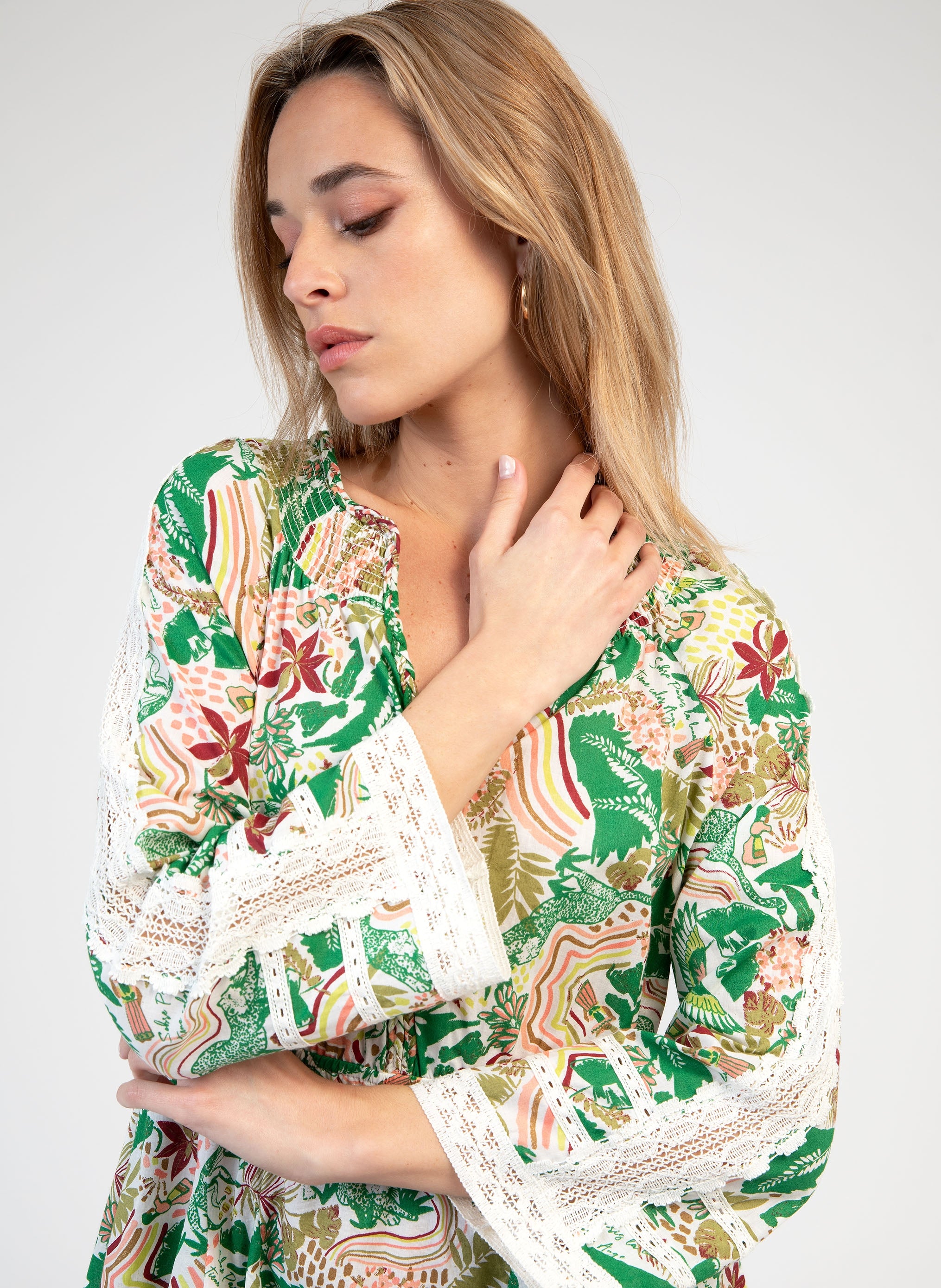 OSLAS bolivia short dress ecru