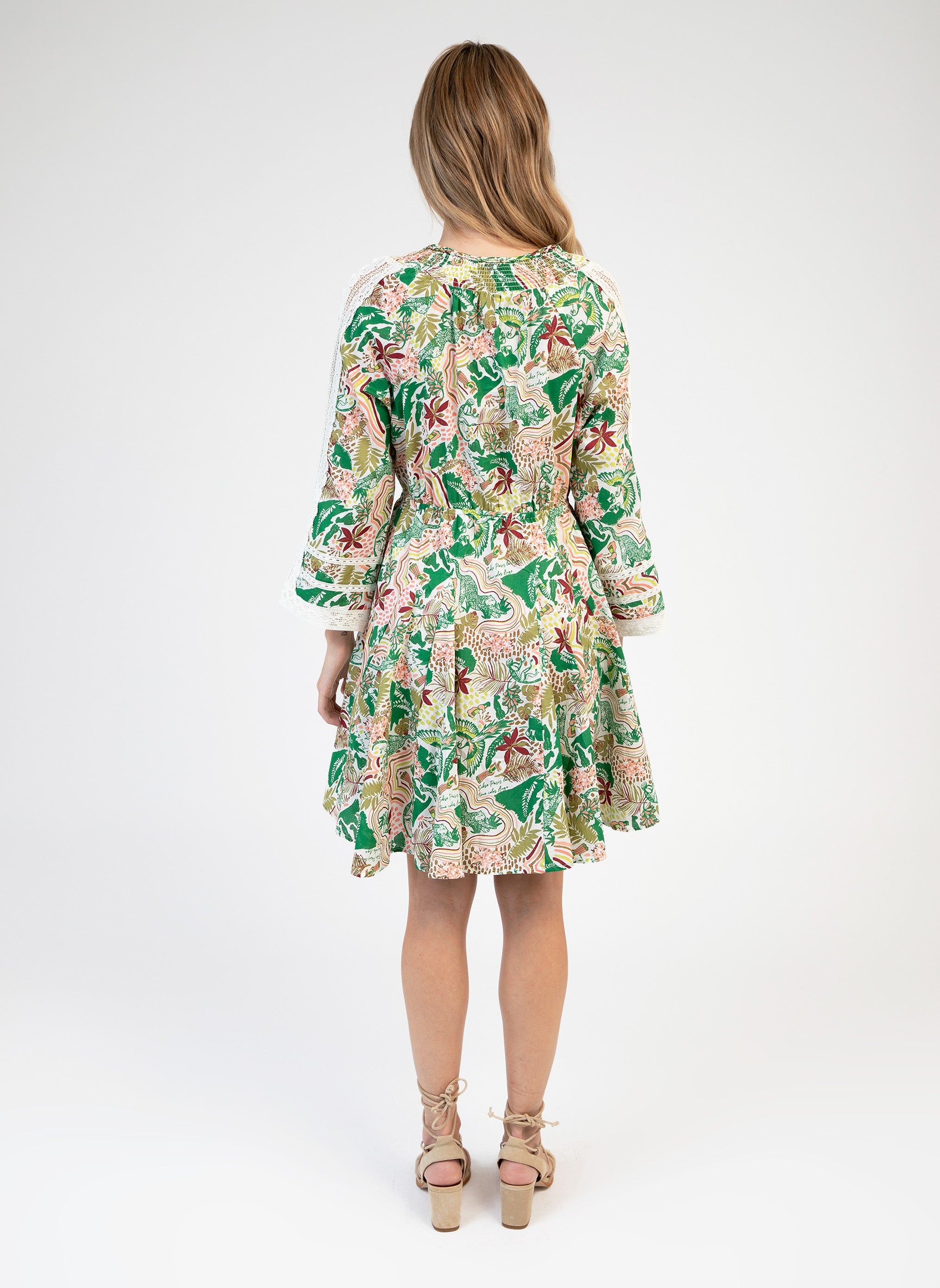 OSLAS bolivia short dress ecru