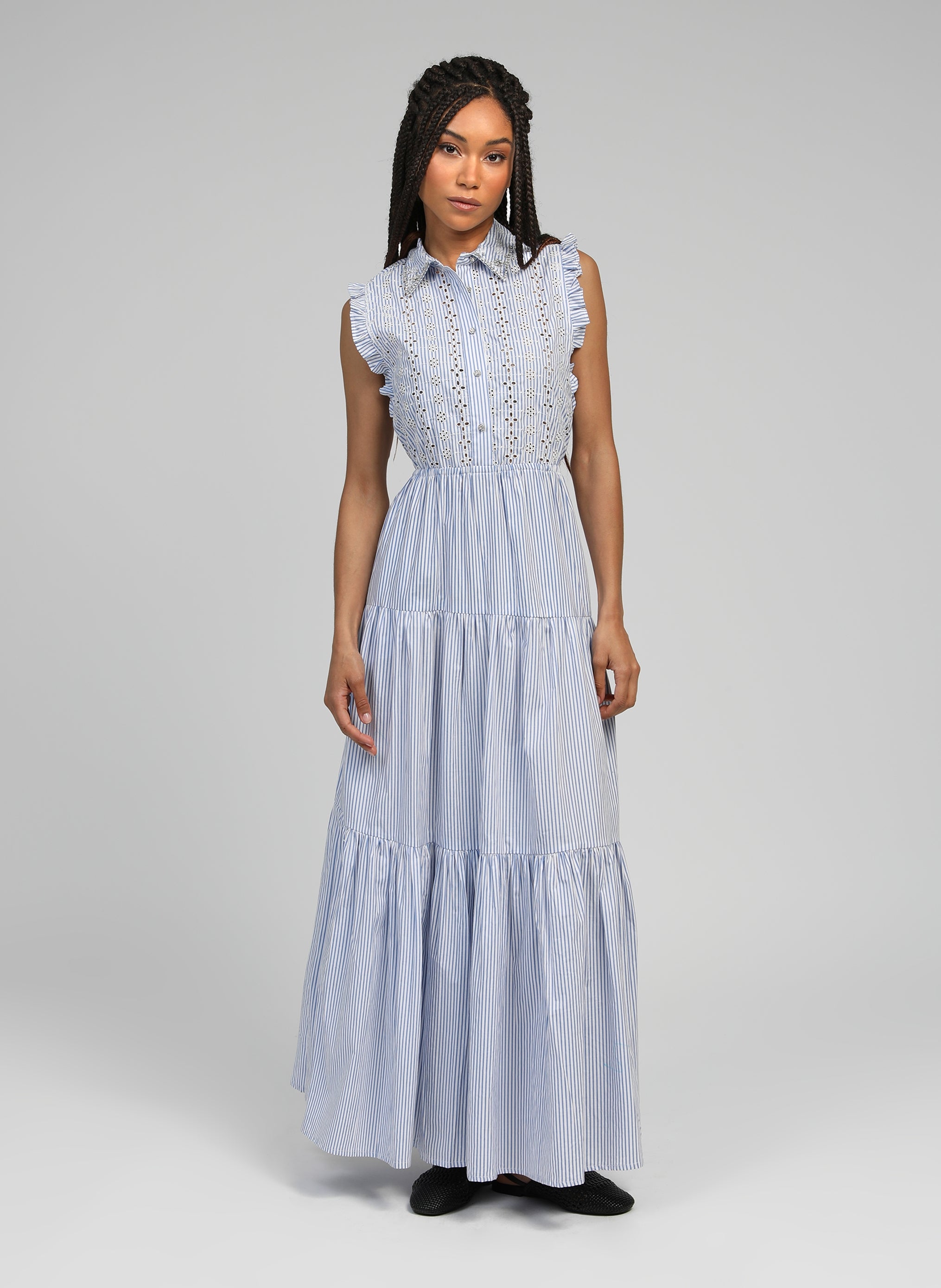 ROBE LONGUE OSSELY bleu