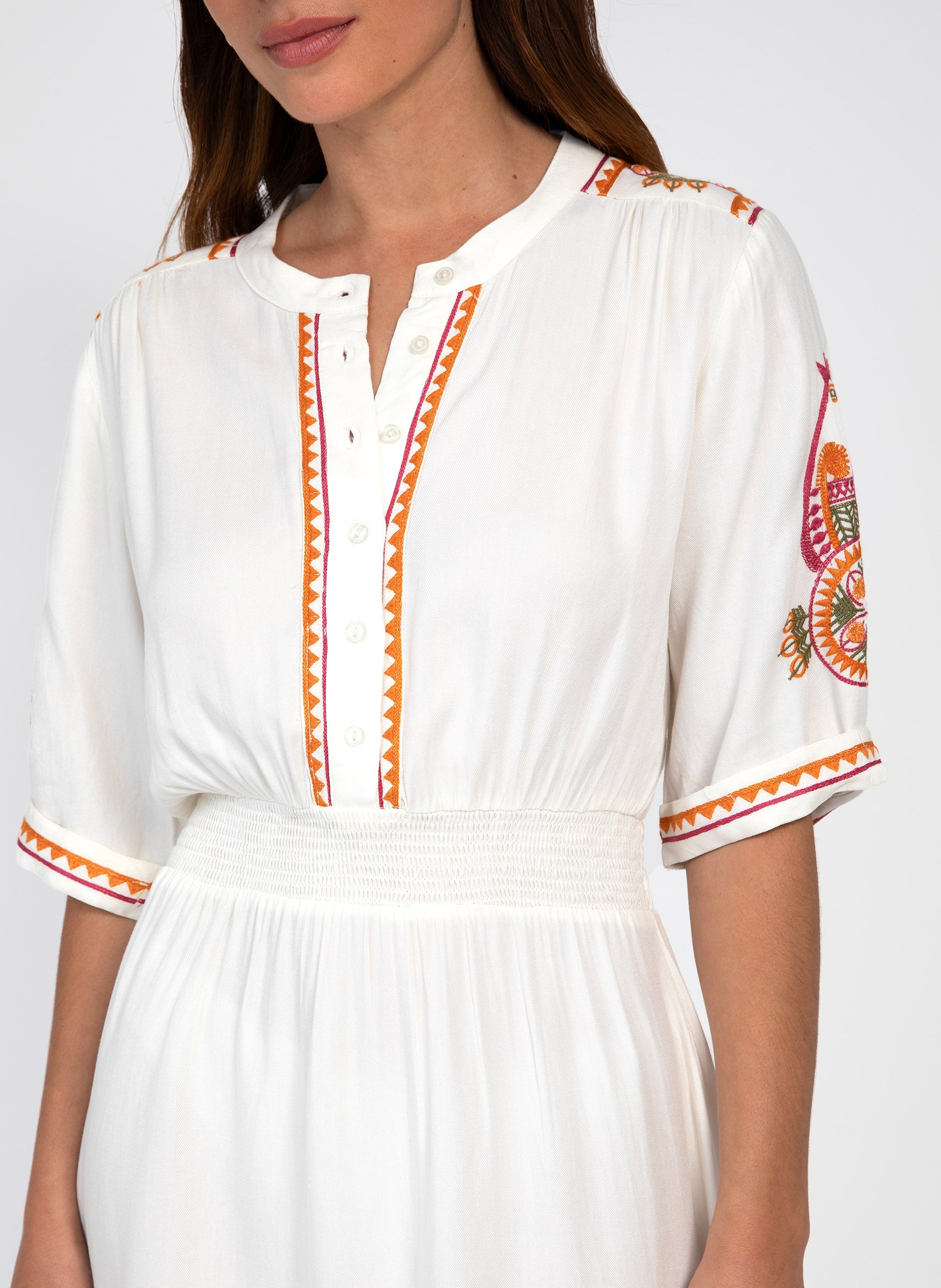 ROBE COURTE OSSO ecru