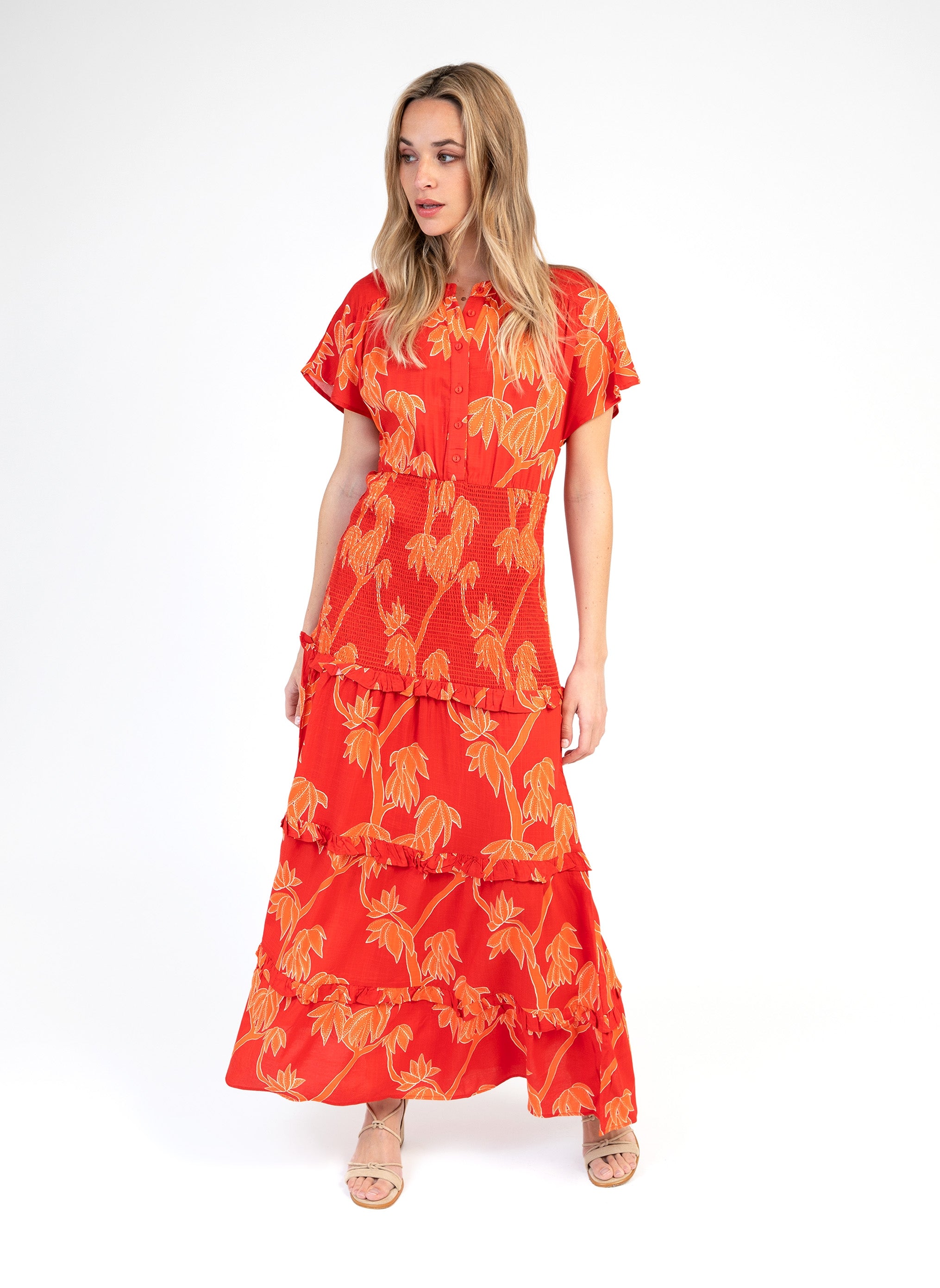 ROBE LONGUE OUMANY aubrey rouge