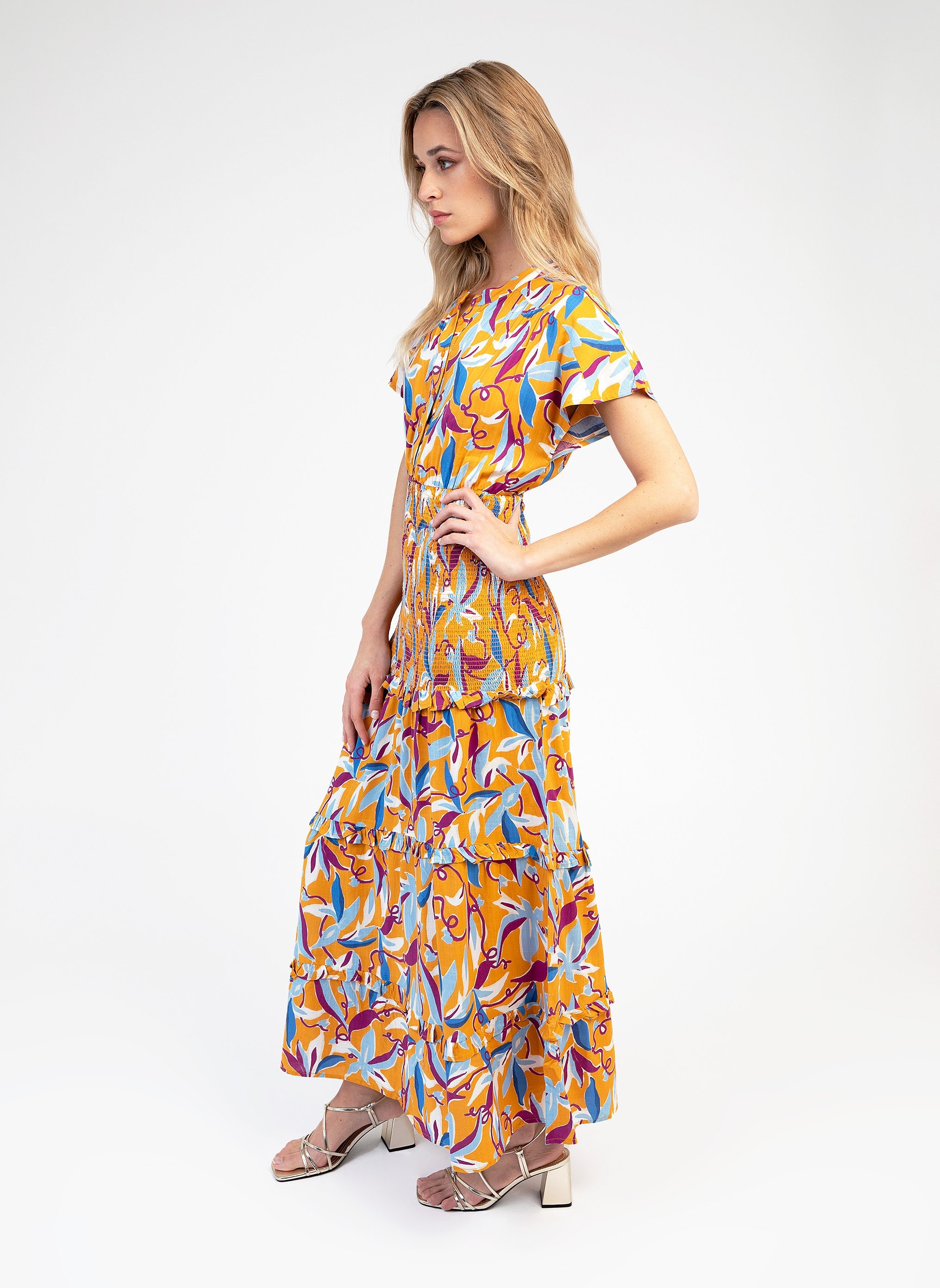 OUMANY LONG DRESS hazella ochre