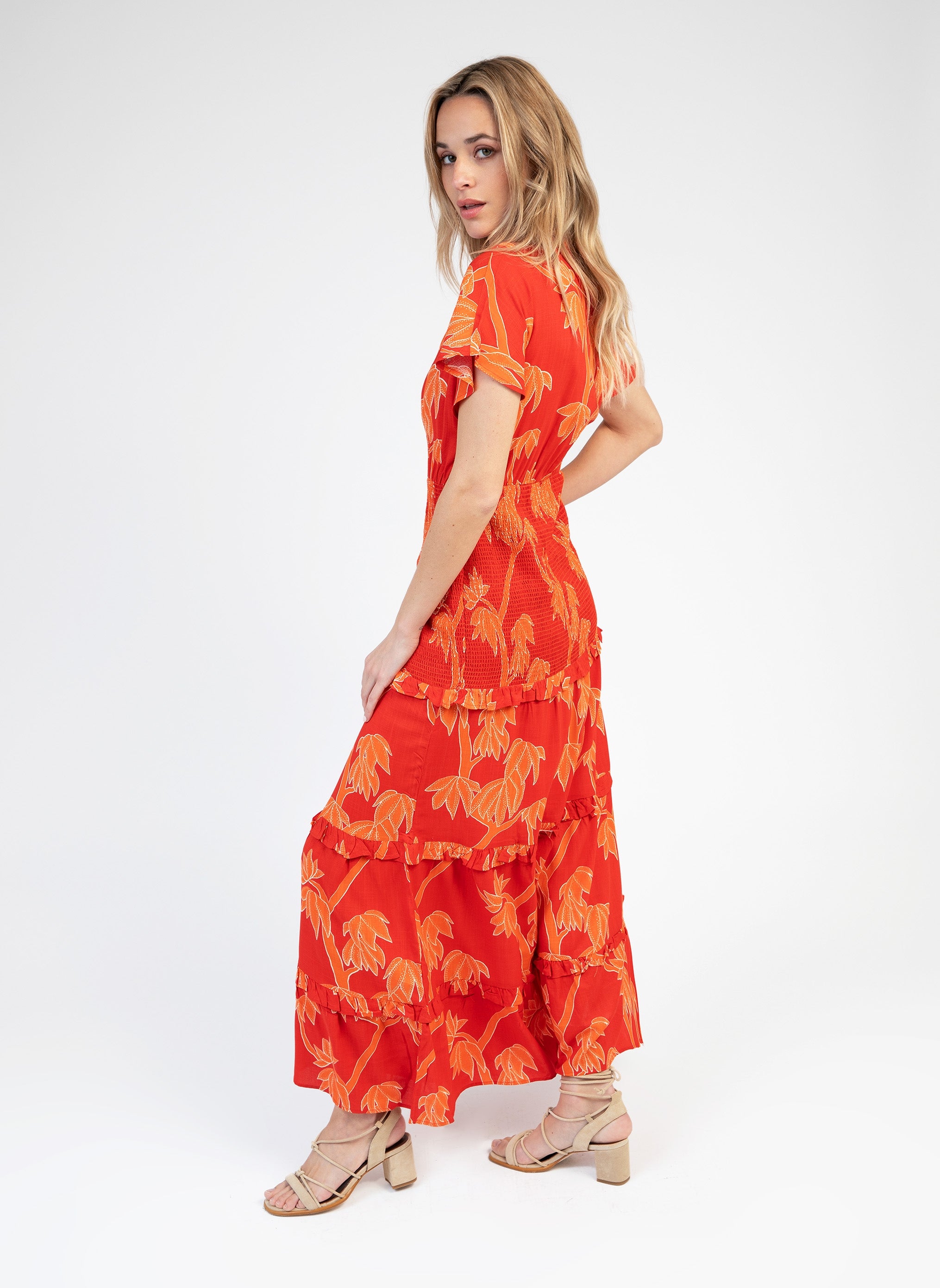 ROBE LONGUE OUMANY aubrey rouge