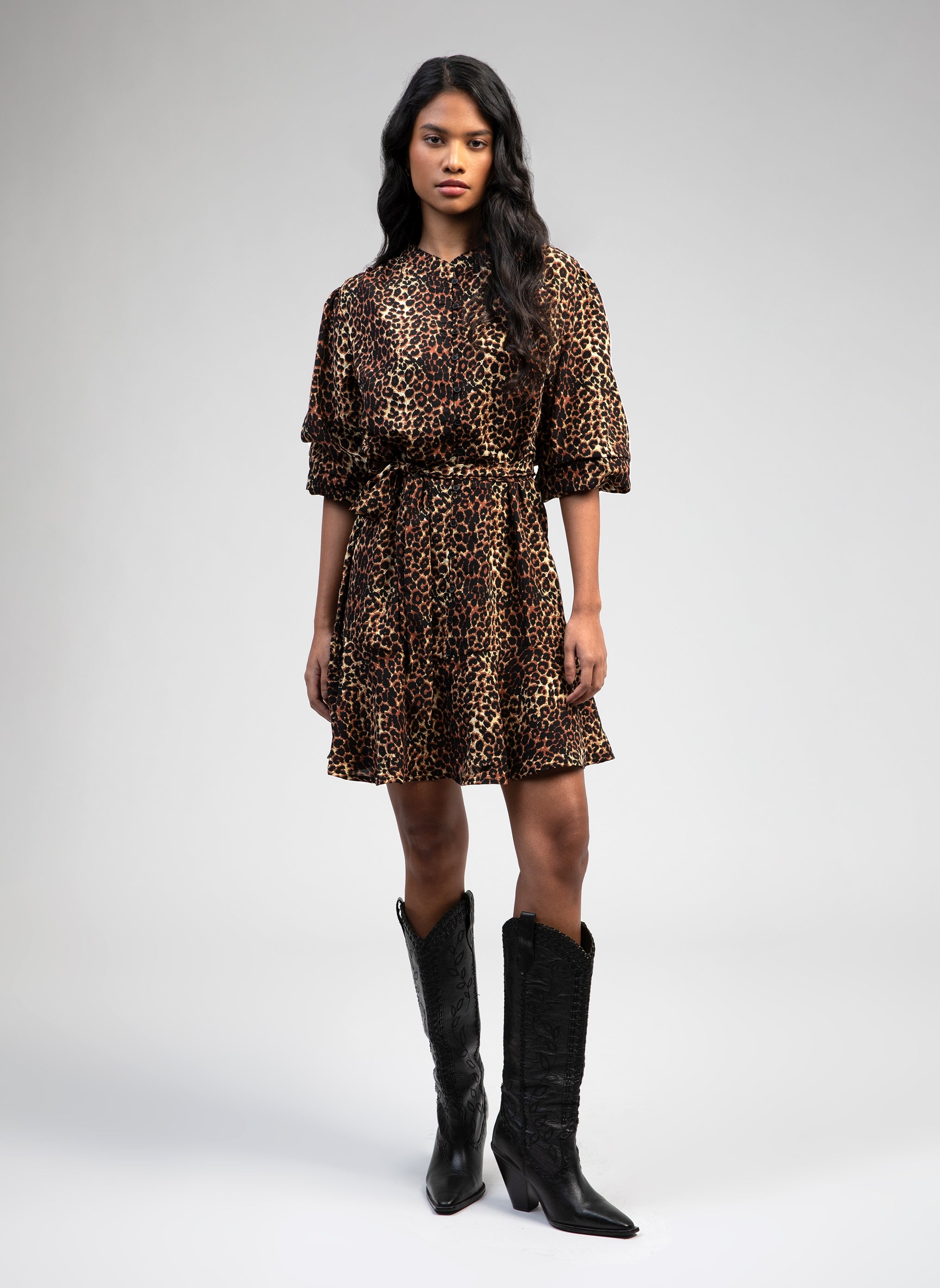 OURIELLE LONG DRESS leopard