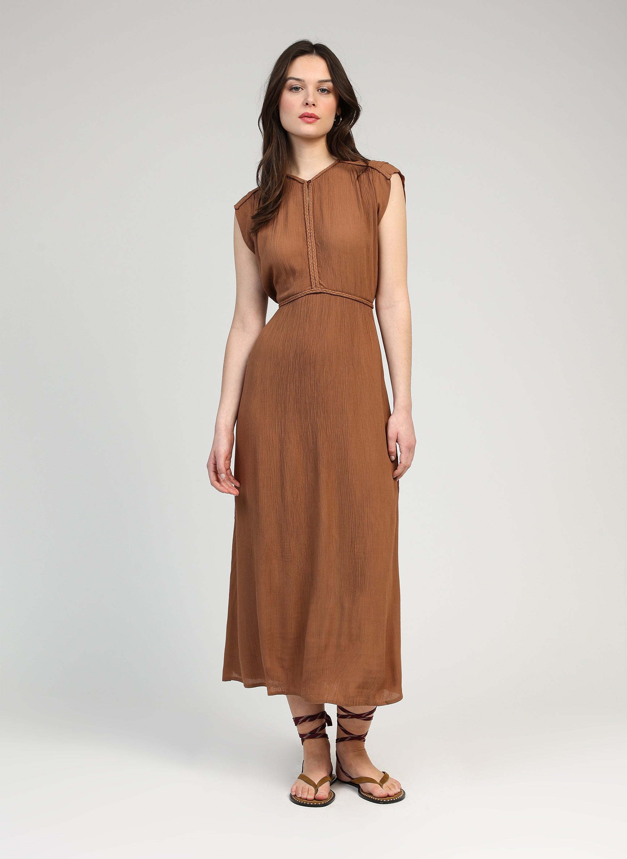 ROBE MIDI OWESTA noisette