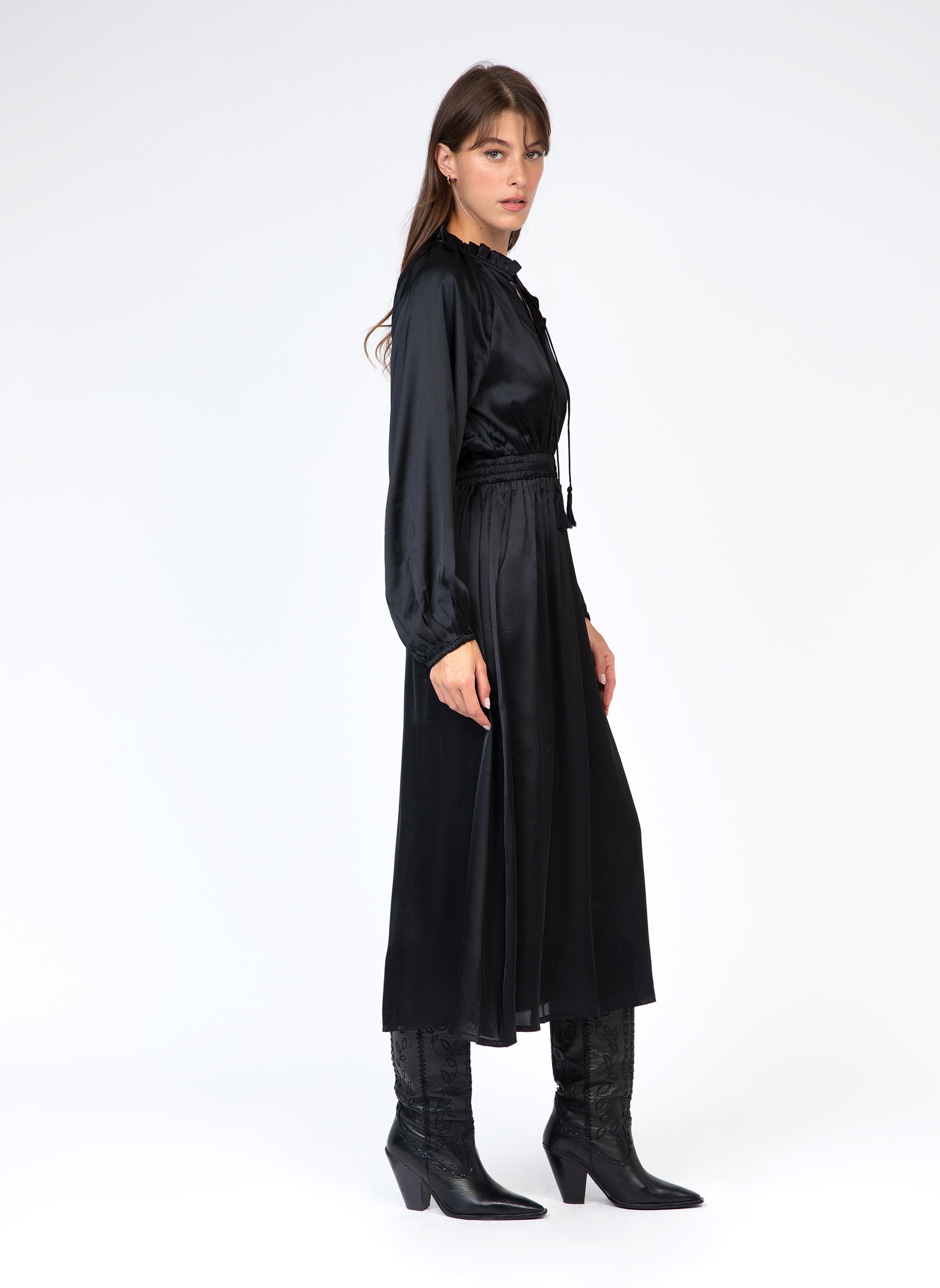 VESTIDO LARGO OXENCE negro