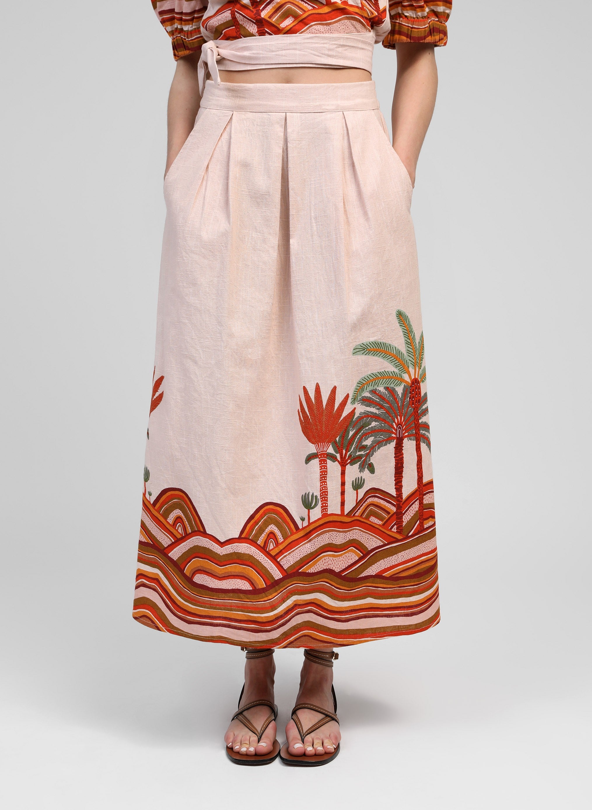 JUPE MIDI RAROMY palmyre orange