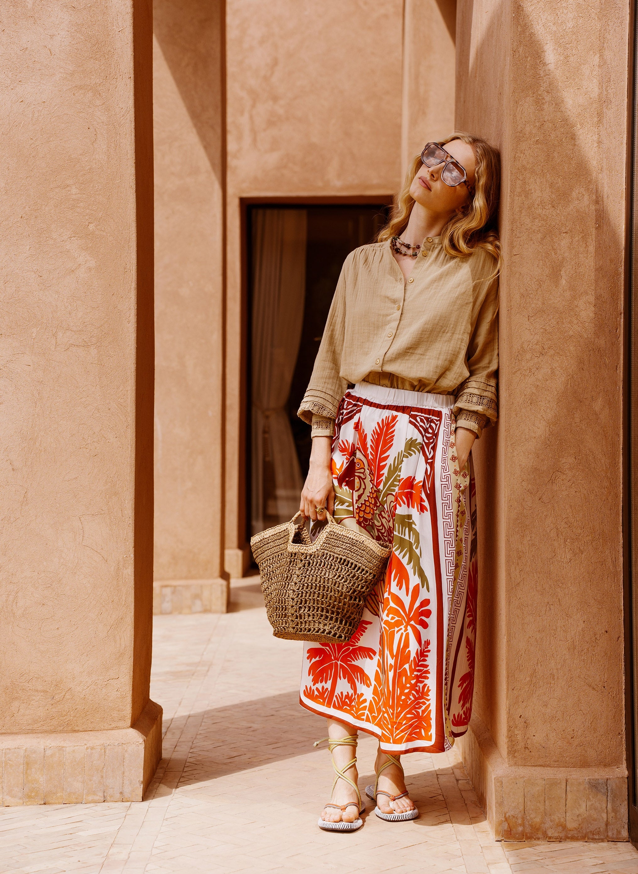 RIKET LONG SKIRT papagayo red