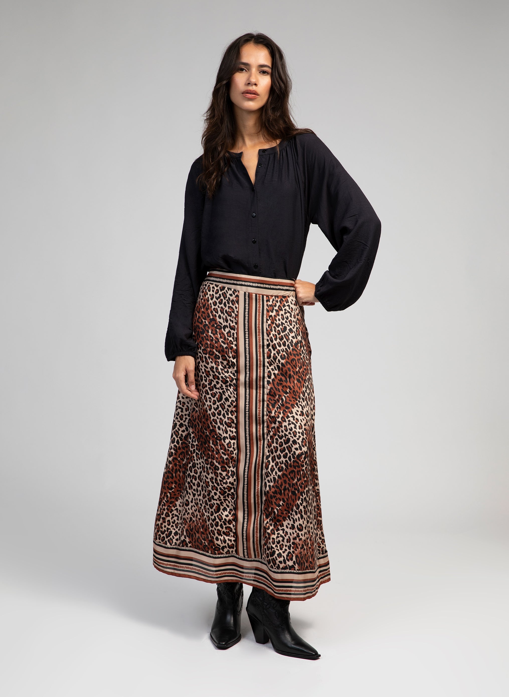 RINE LONG SKIRT felo chocolate