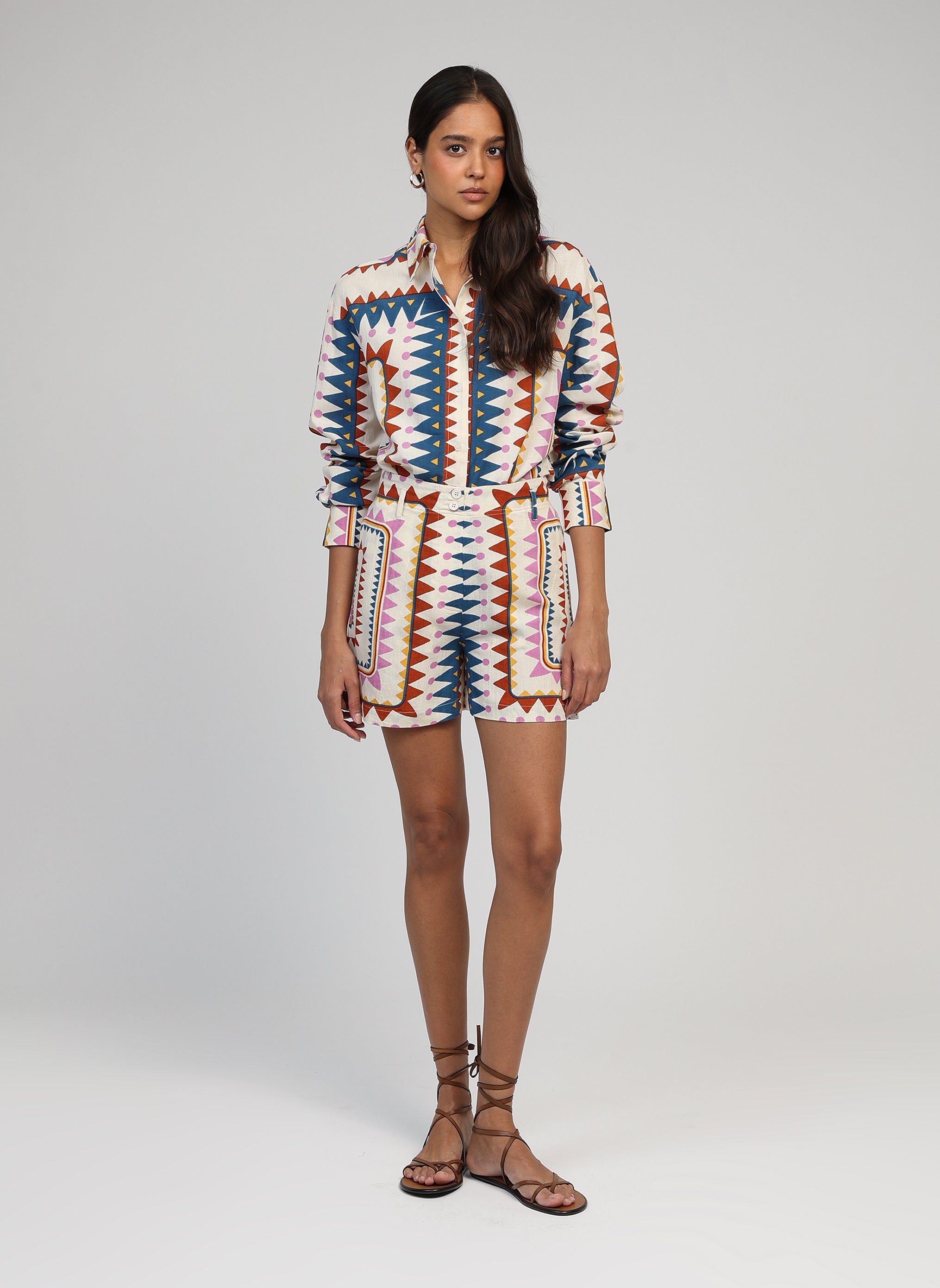 SHORT RIVIANE picoty multico