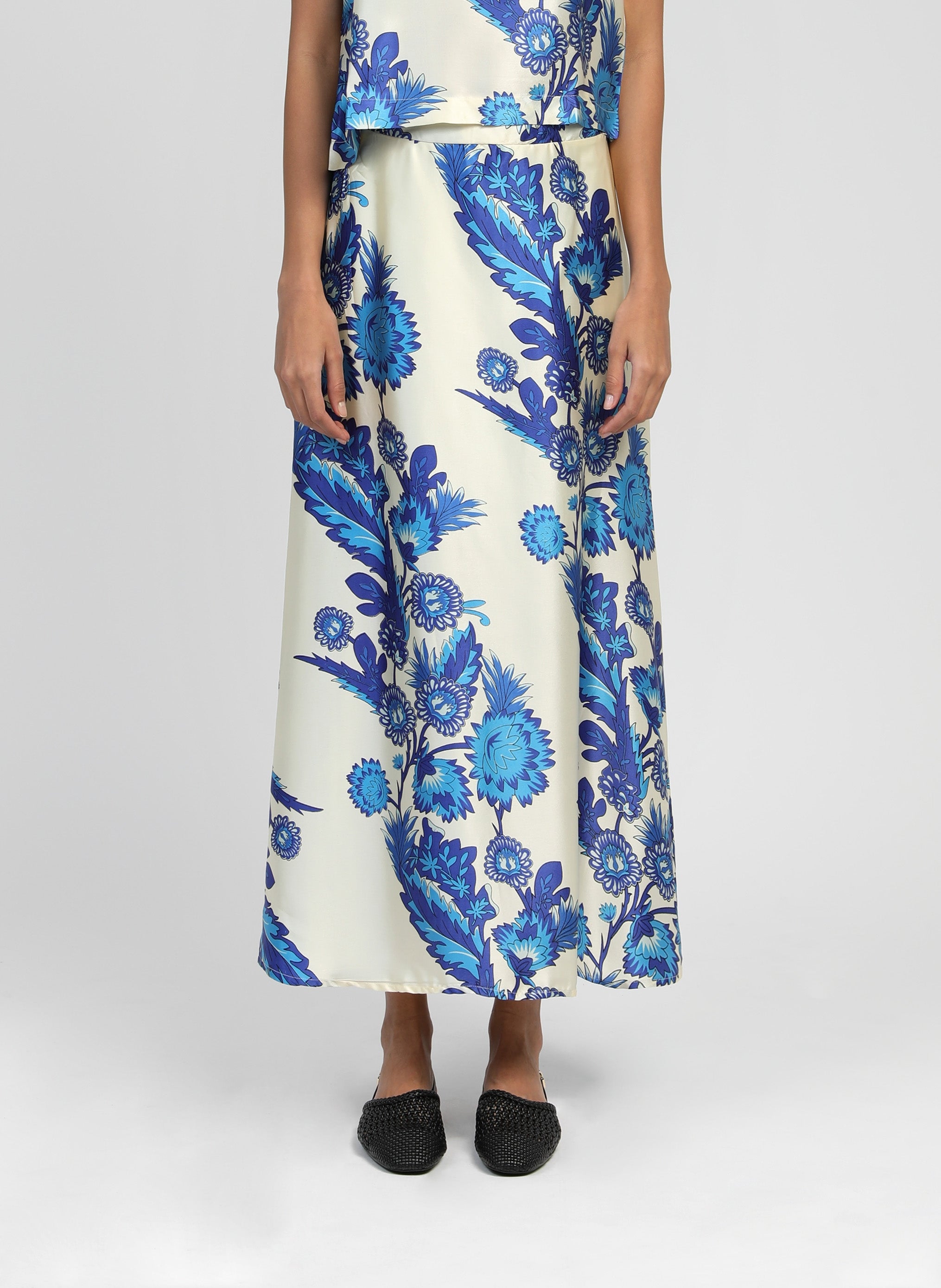 ROBILOU FLORIDA MIDI SKIRT blue