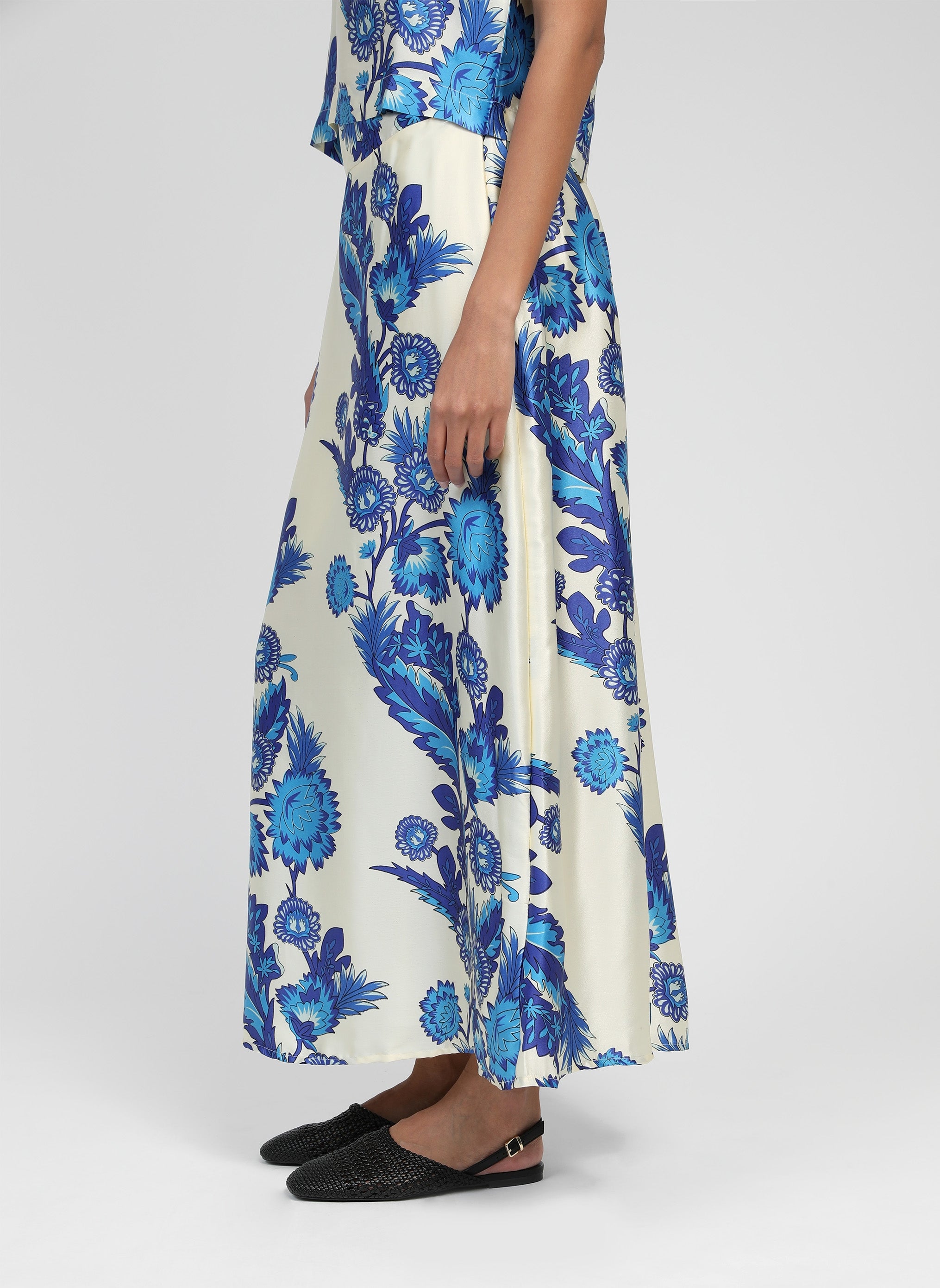 ROBILOU FLORIDA MIDI SKIRT blue
