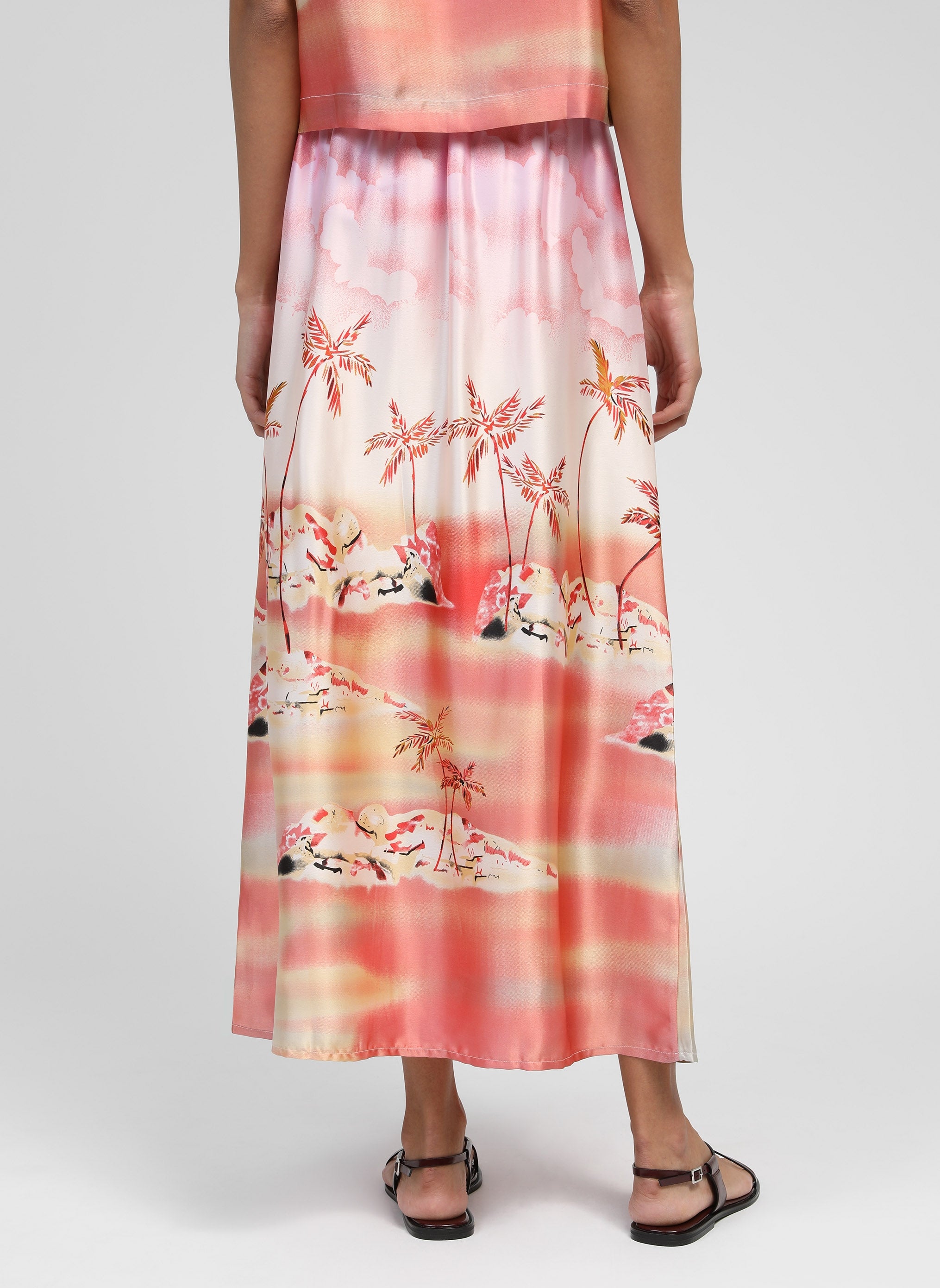 ROBILOU cabana pink midi skirt