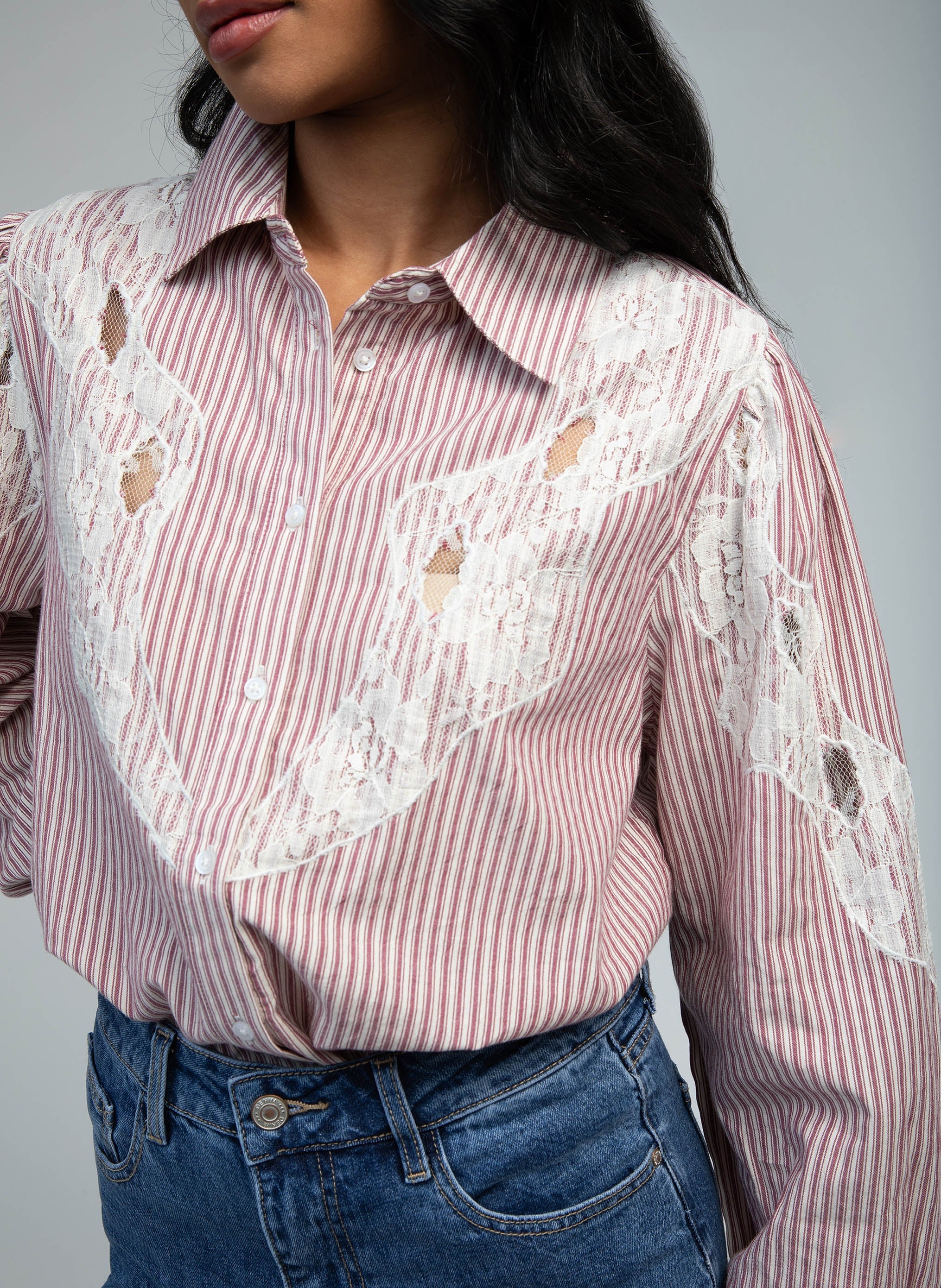 CHEMISE SAIDE bordeaux