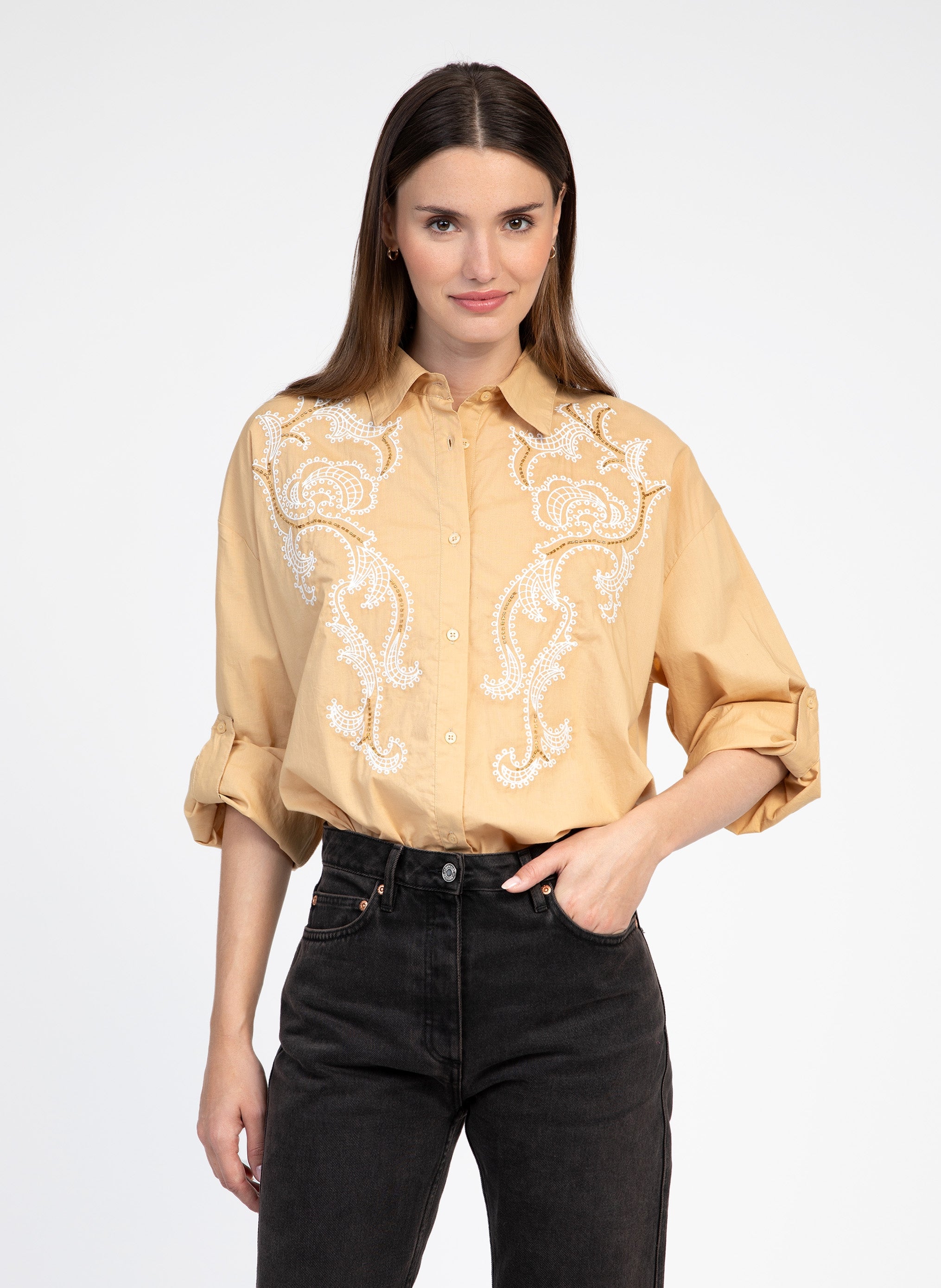 SYMONET beige SHIRT