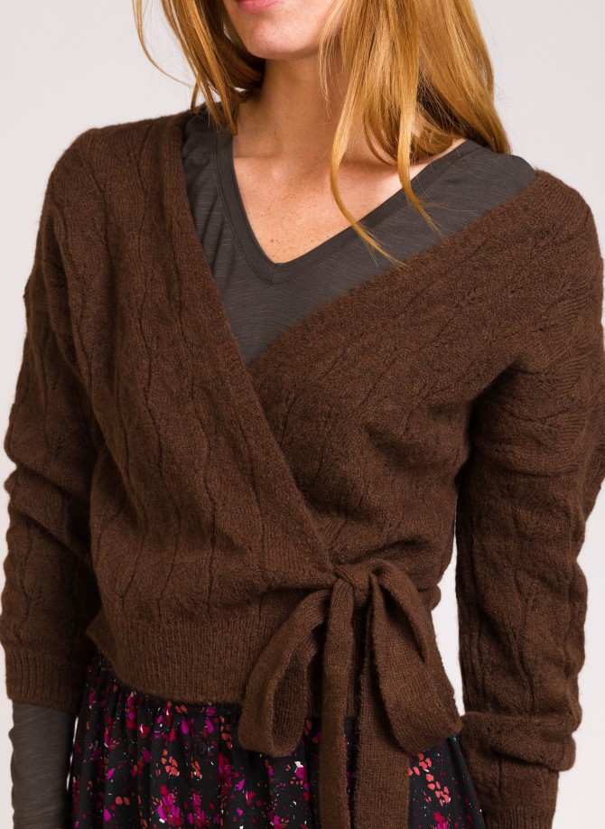 LENANOU knitted wrap jumper