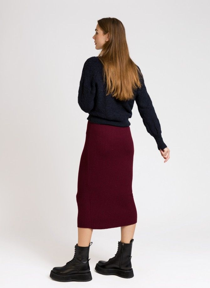 Long skirt in ribbed knitwear LACOTY Ange - 3