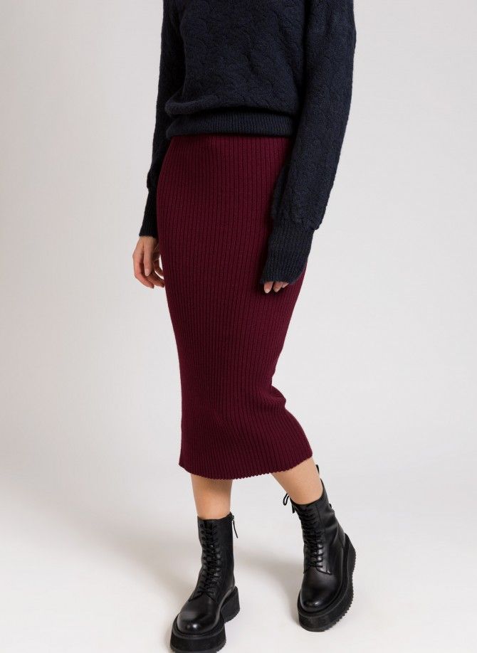 Long skirt in ribbed knitwear LACOTY Ange - 4